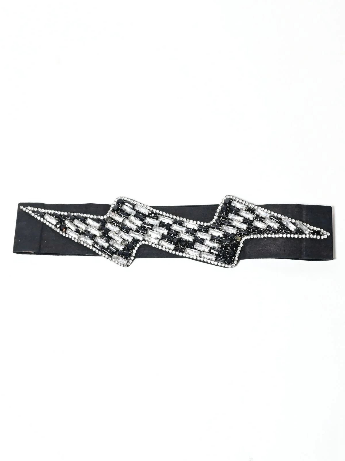Odette Black PU Embellished Belt For Women - Image 2