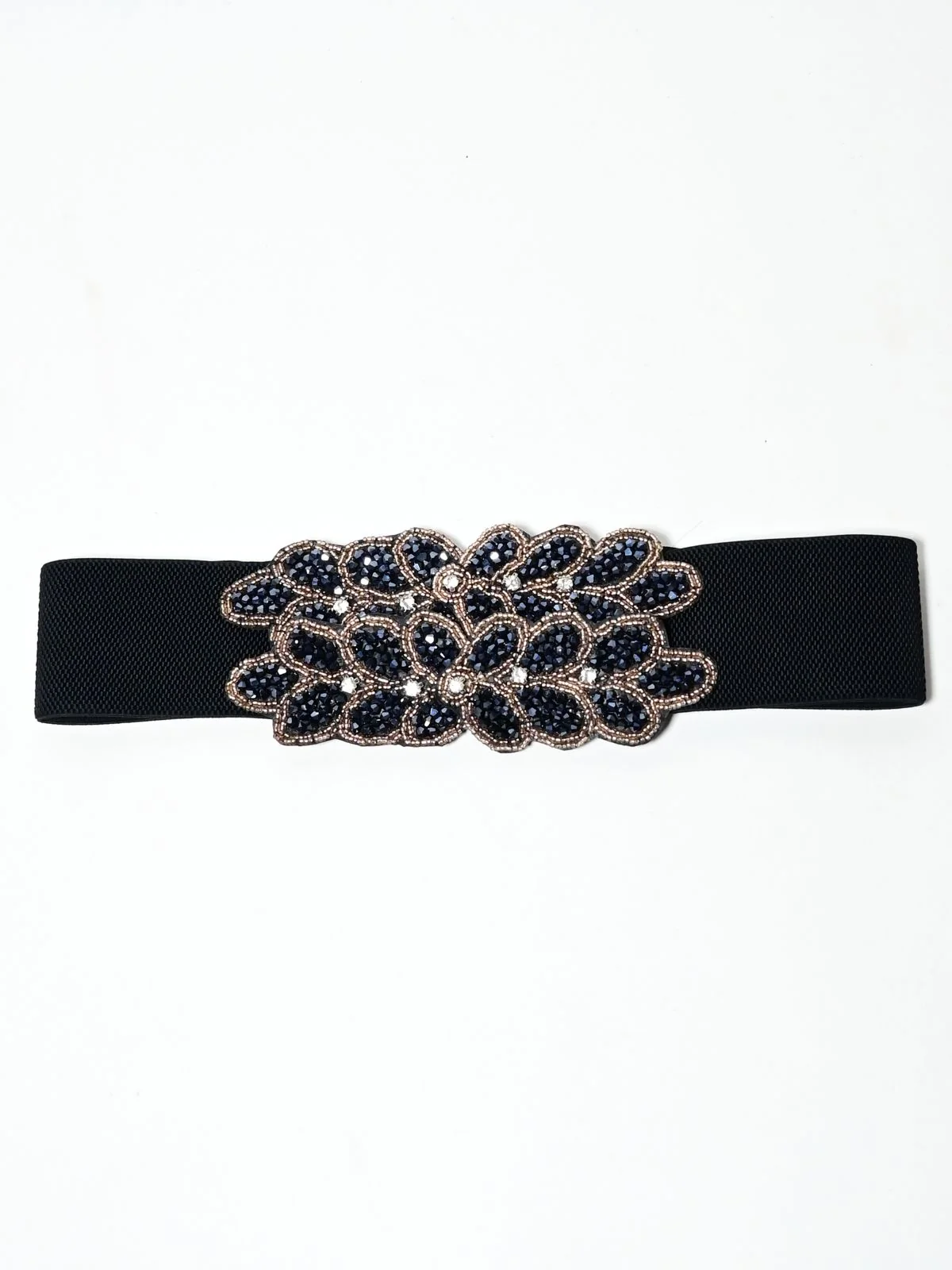 Odette Black PU Embellished Belt For Women - Image 2