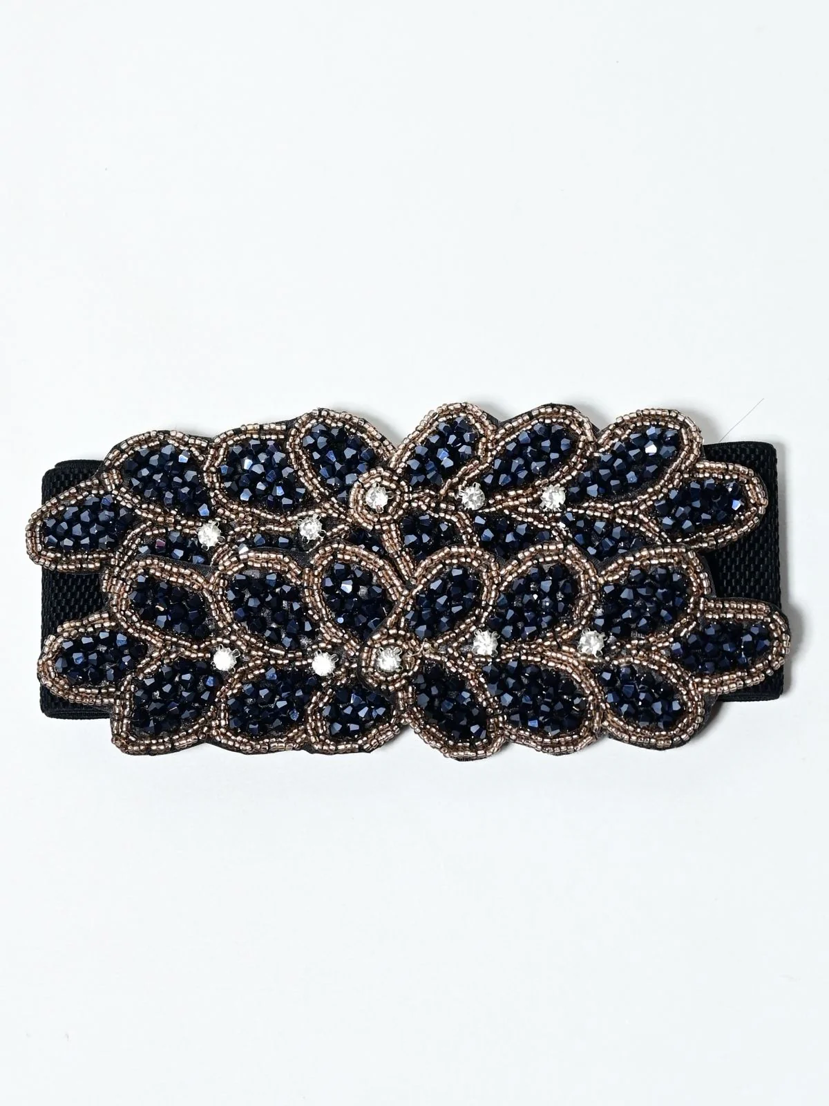 Odette Black PU Embellished Belt For Women - Image 3