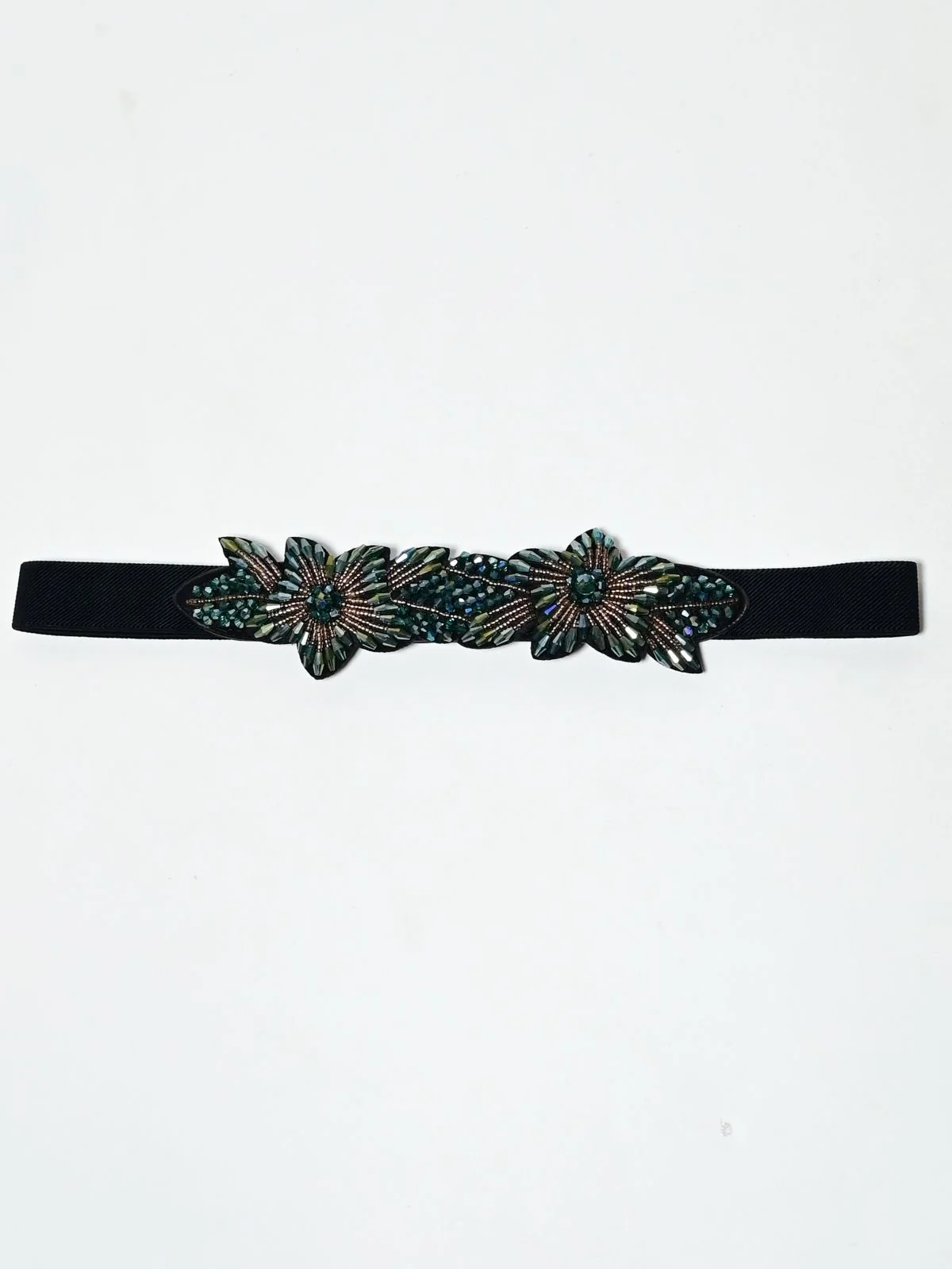 Odette Black PU Embellished Belt For Women - Image 4