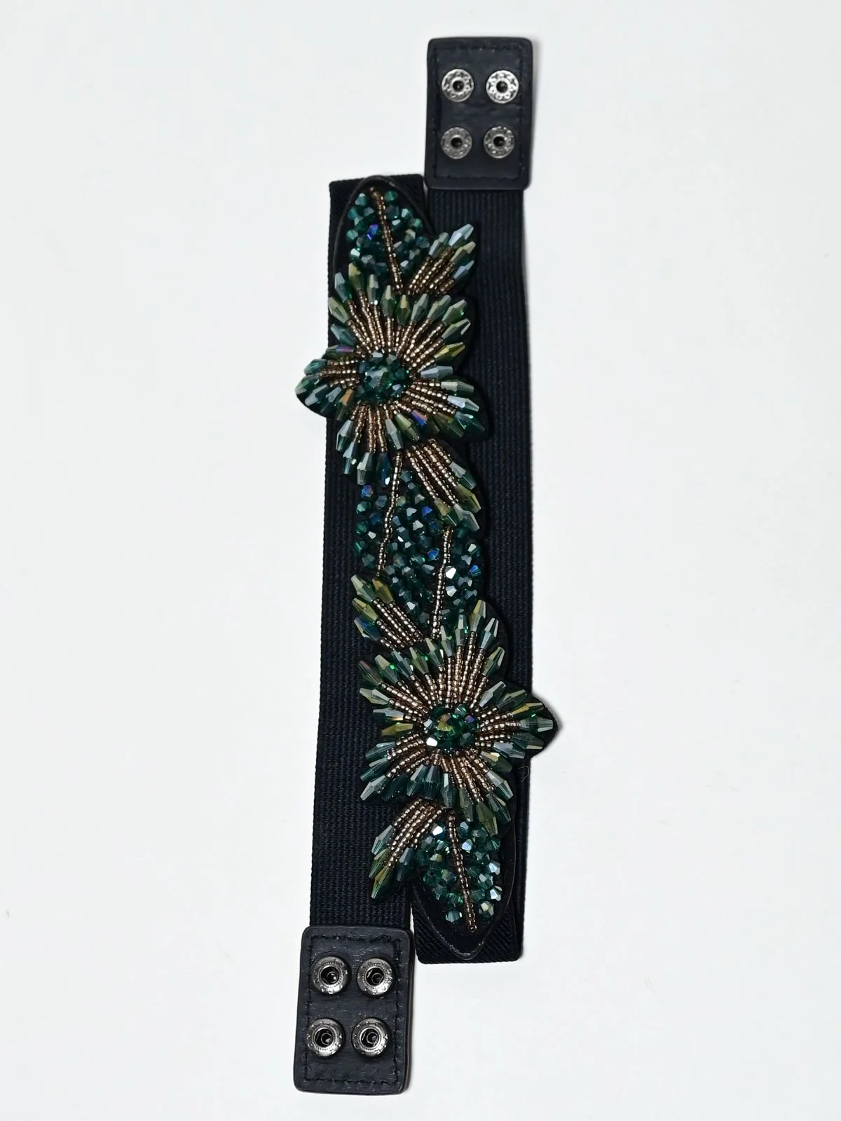 Odette Black PU Embellished Belt For Women - Image 5