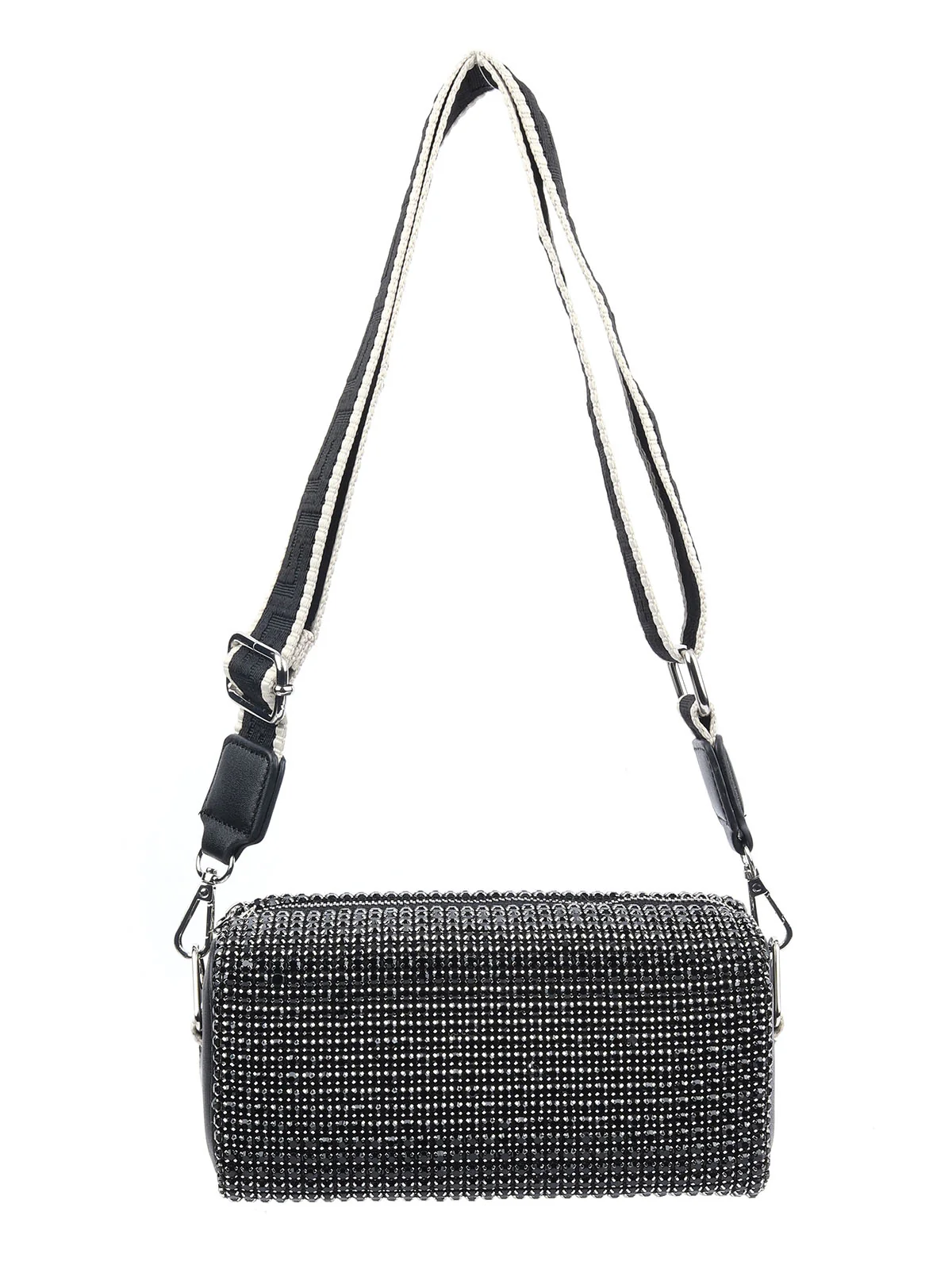 Odette Black PU Embellished Clutch For Women - Image 3