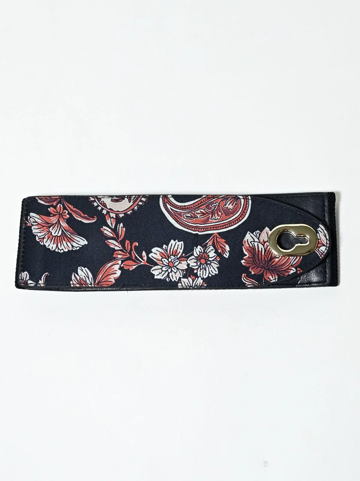 Odette Black PU Printed Belt For Women - Image 2