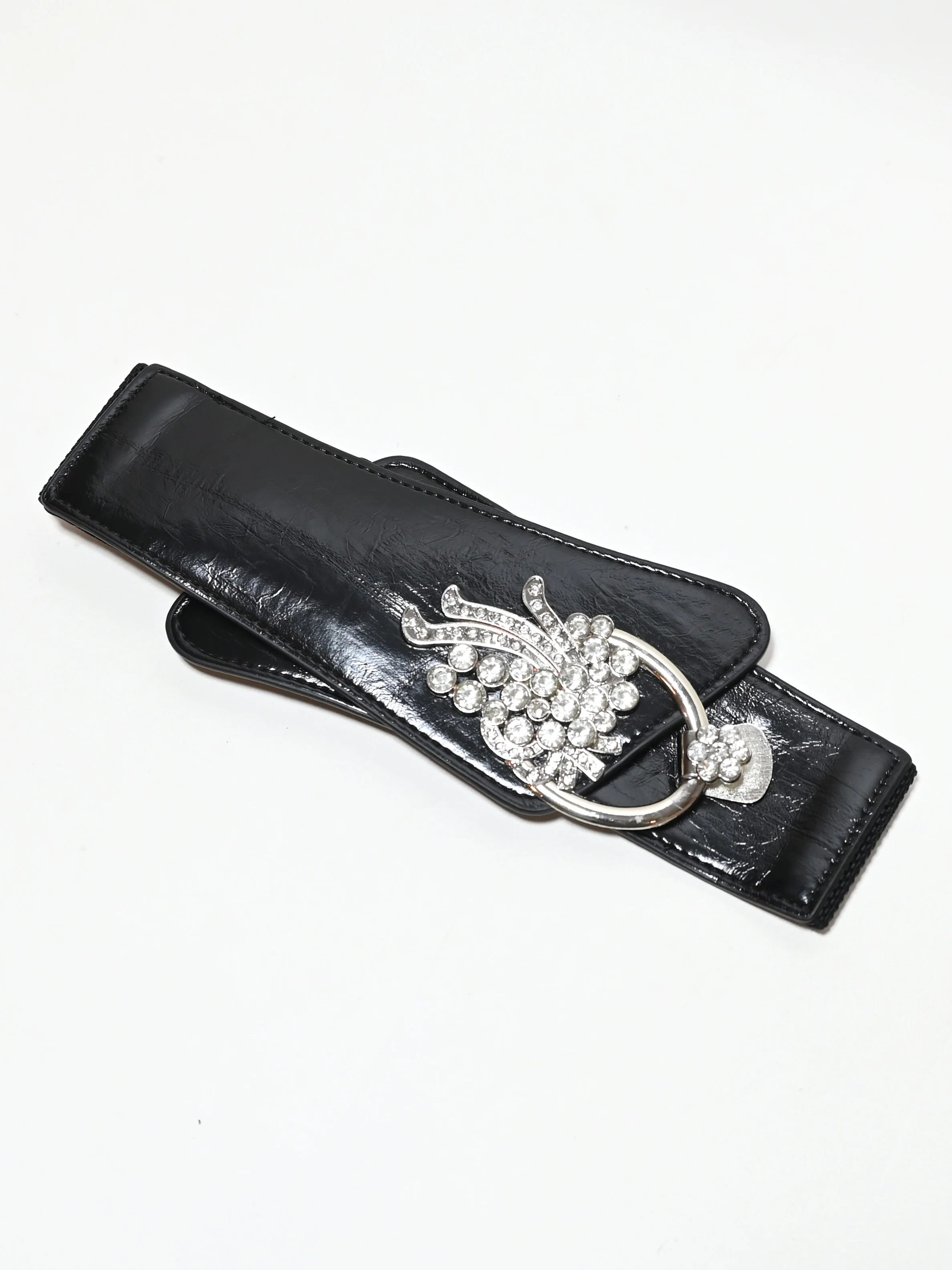 Odette Black PU Stone Belt For Women - Image 2
