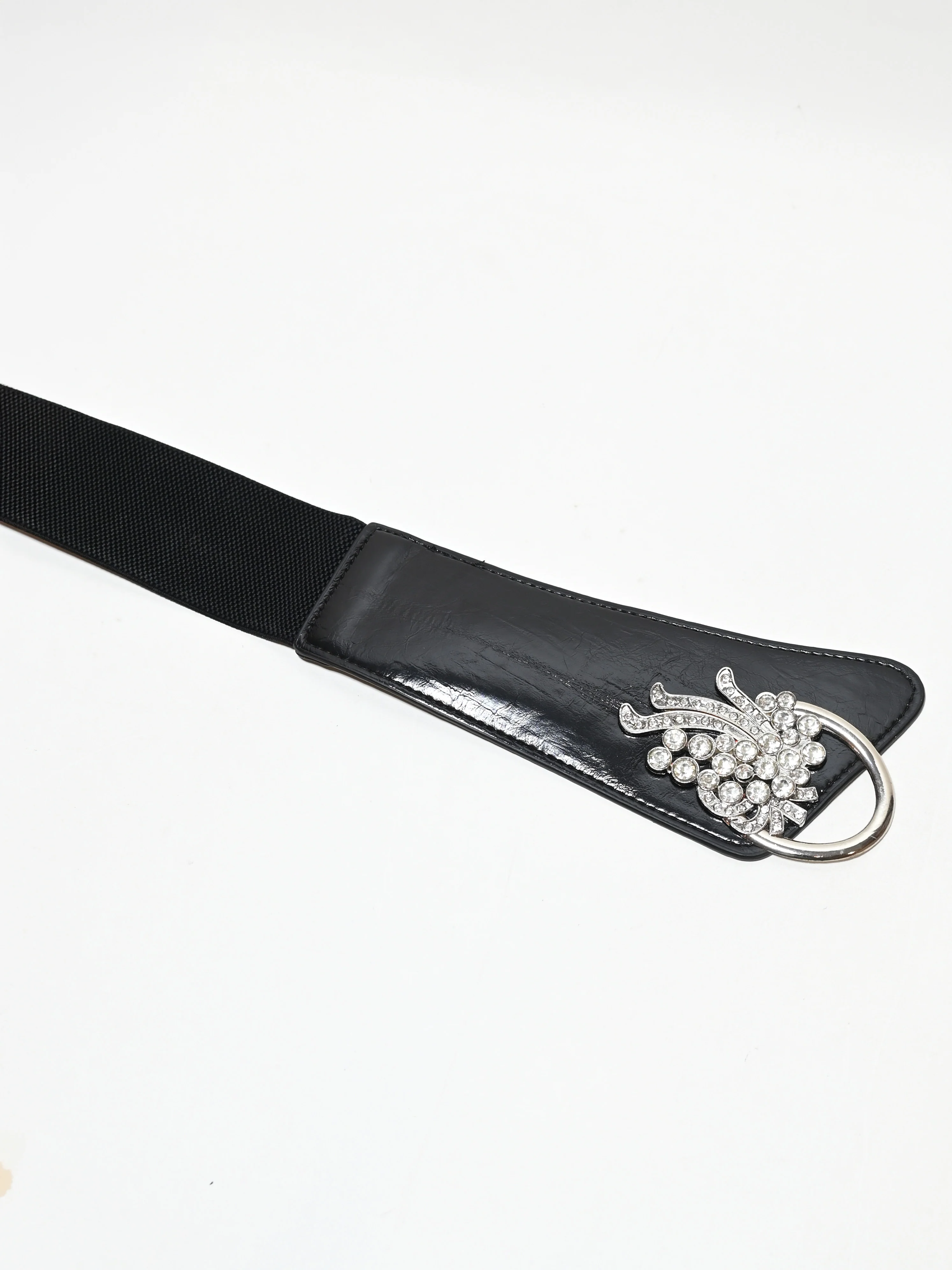Odette Black PU Stone Belt For Women - Image 5