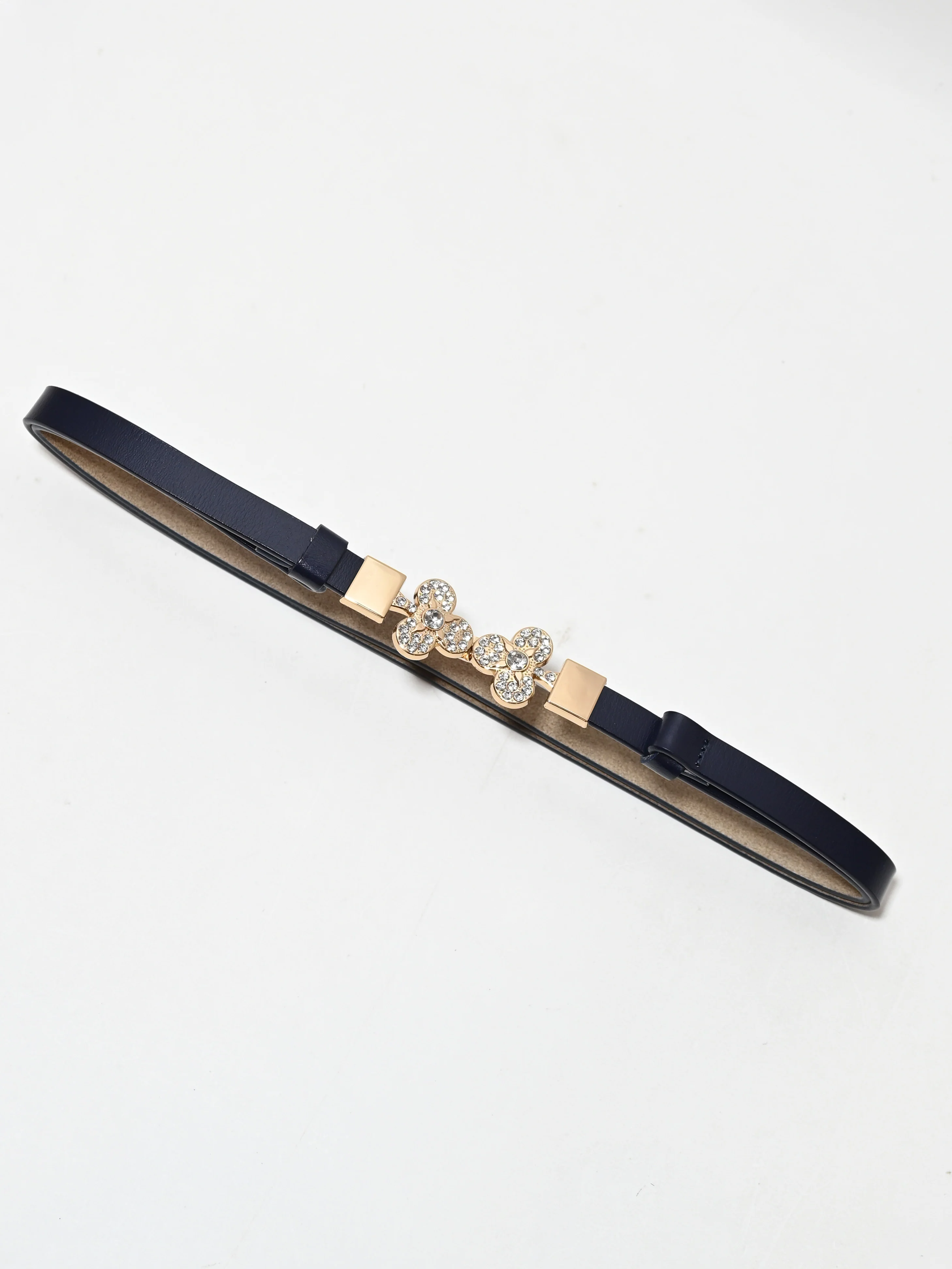 Odette Black PU Stone Belt For Women - Image 3
