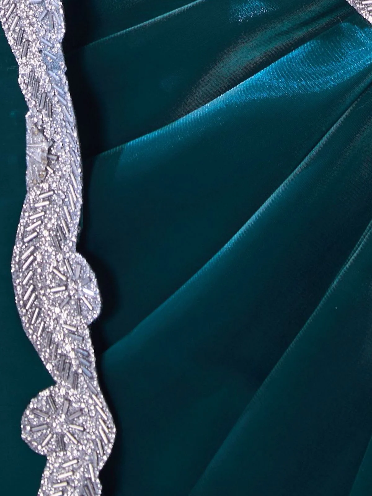 Odette Black Satin Lace Work Saree With Unstitched Blouse For Women - Image 5