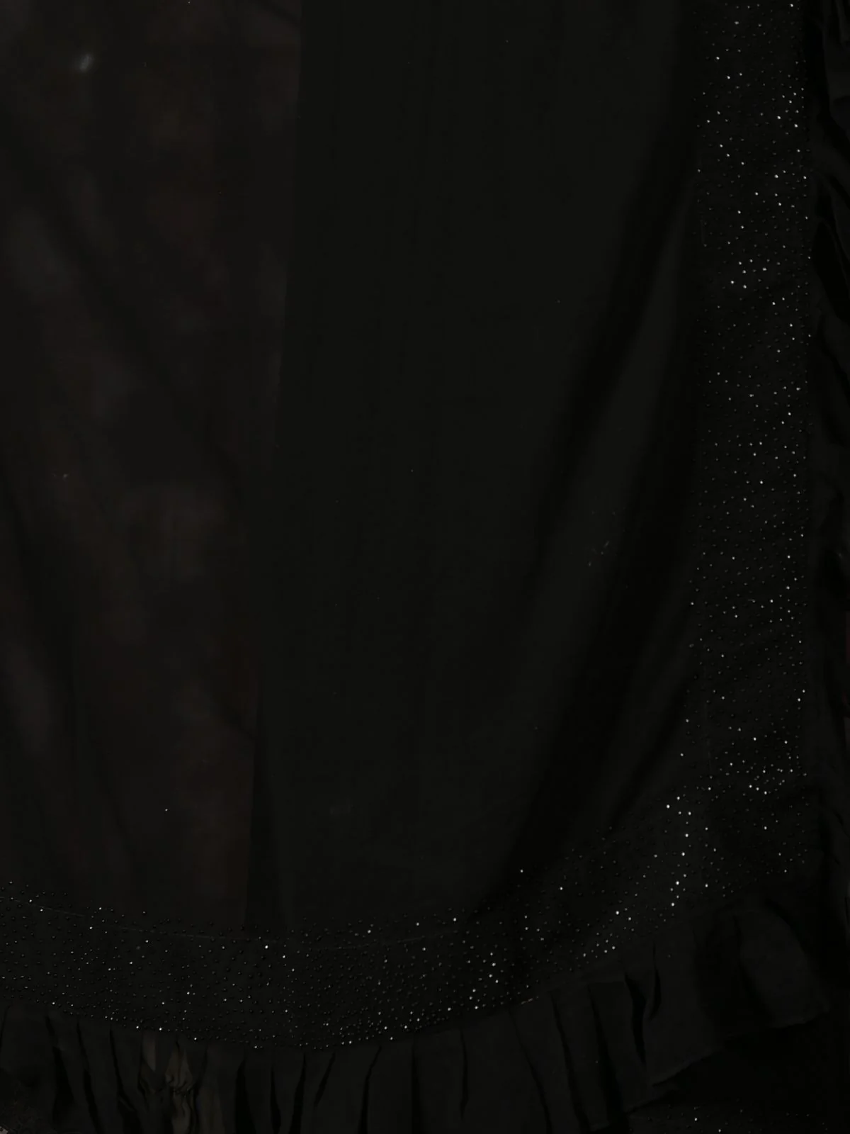 Odette Black Sequins Embroidered Georgette Saree With Unstitched Blouse For Women - Image 5