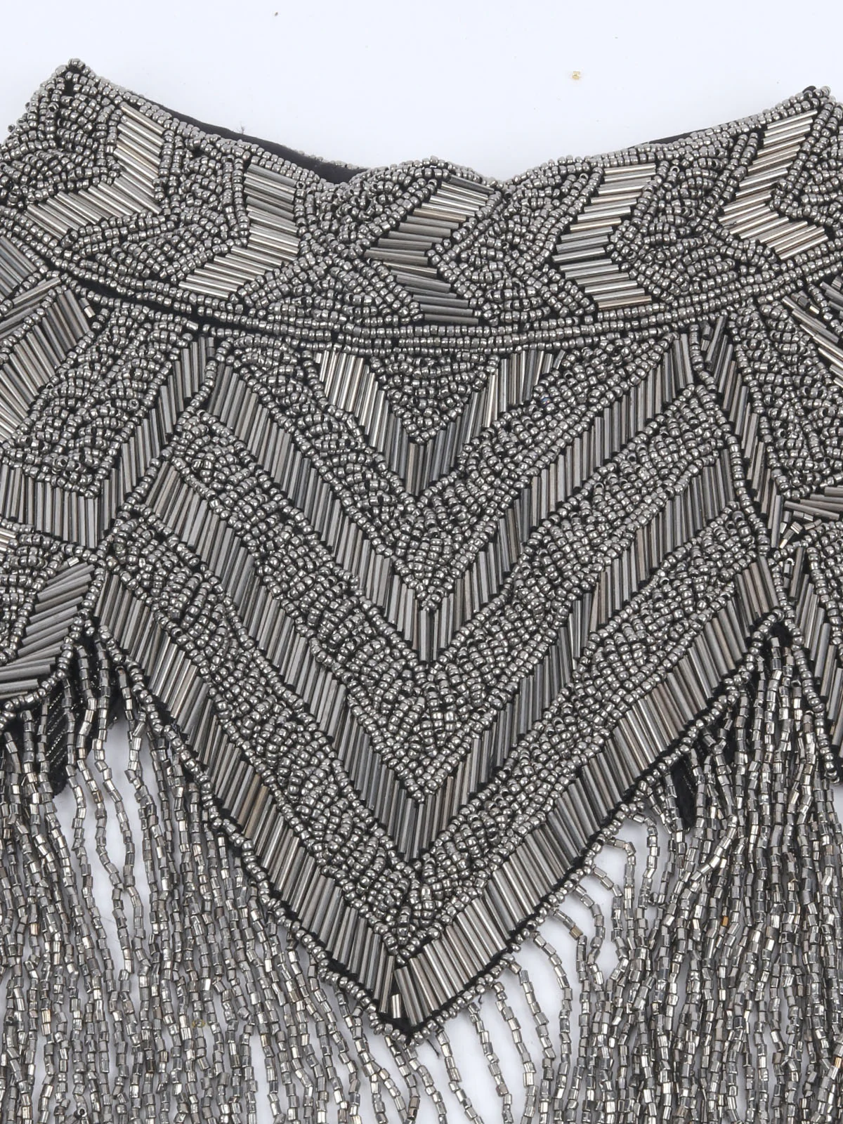 Odette Black & Silver Net Embellished Cape For Women - Image 6