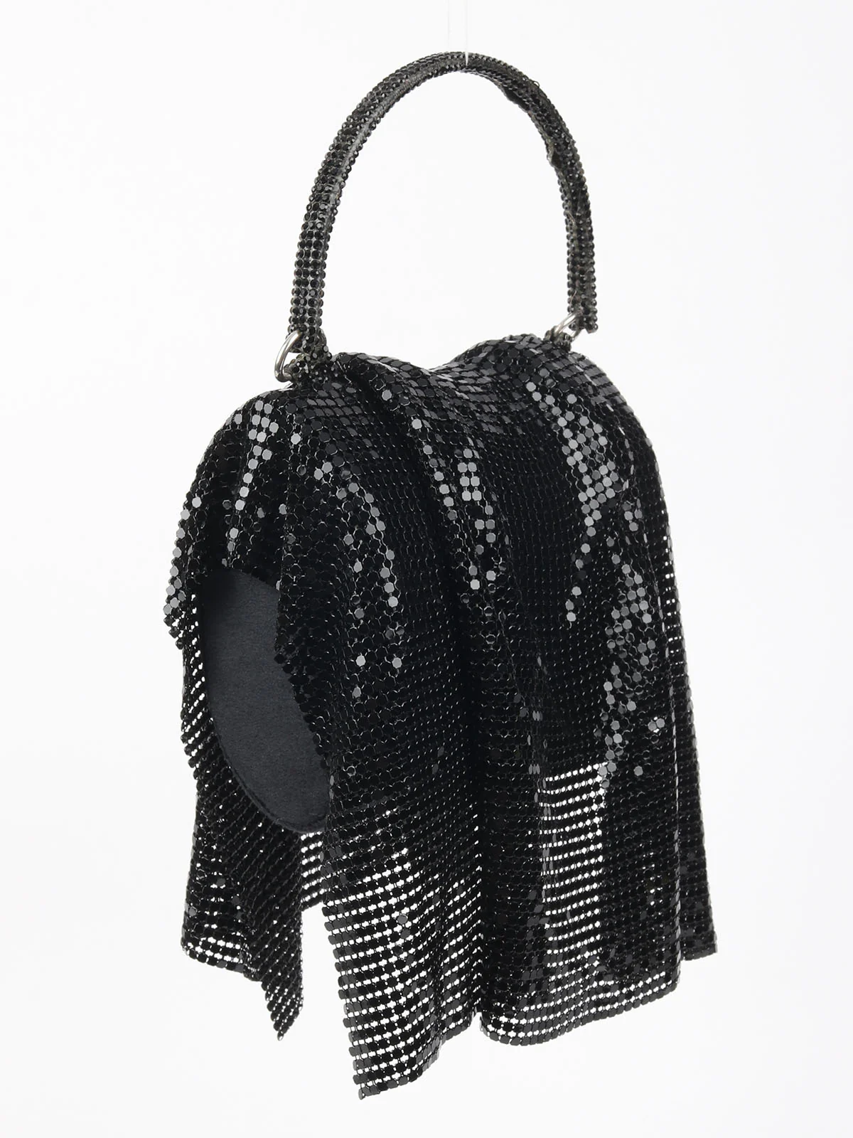 Odette Black Suede Inclusive Metallic Hand Bag For Women - Image 4