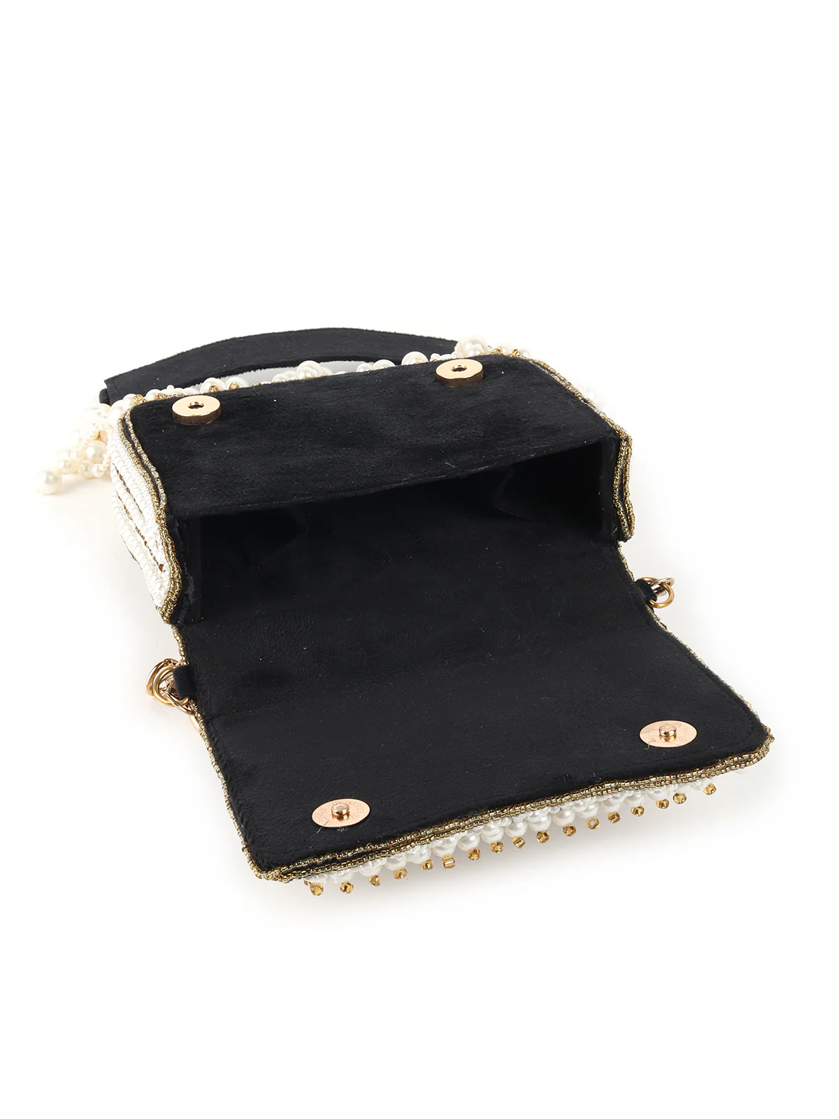 Odette Black Tasseled Bridal Sling Bag For Women - Image 6