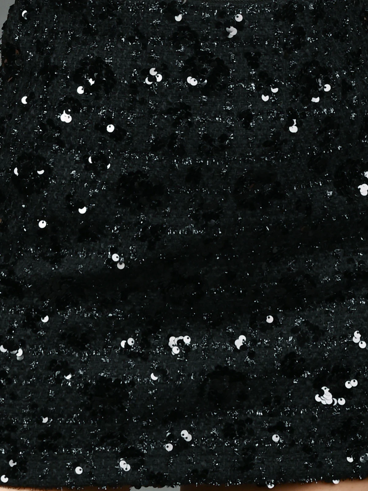 Odette Black Woven Sequin Skirt For Women - Image 5