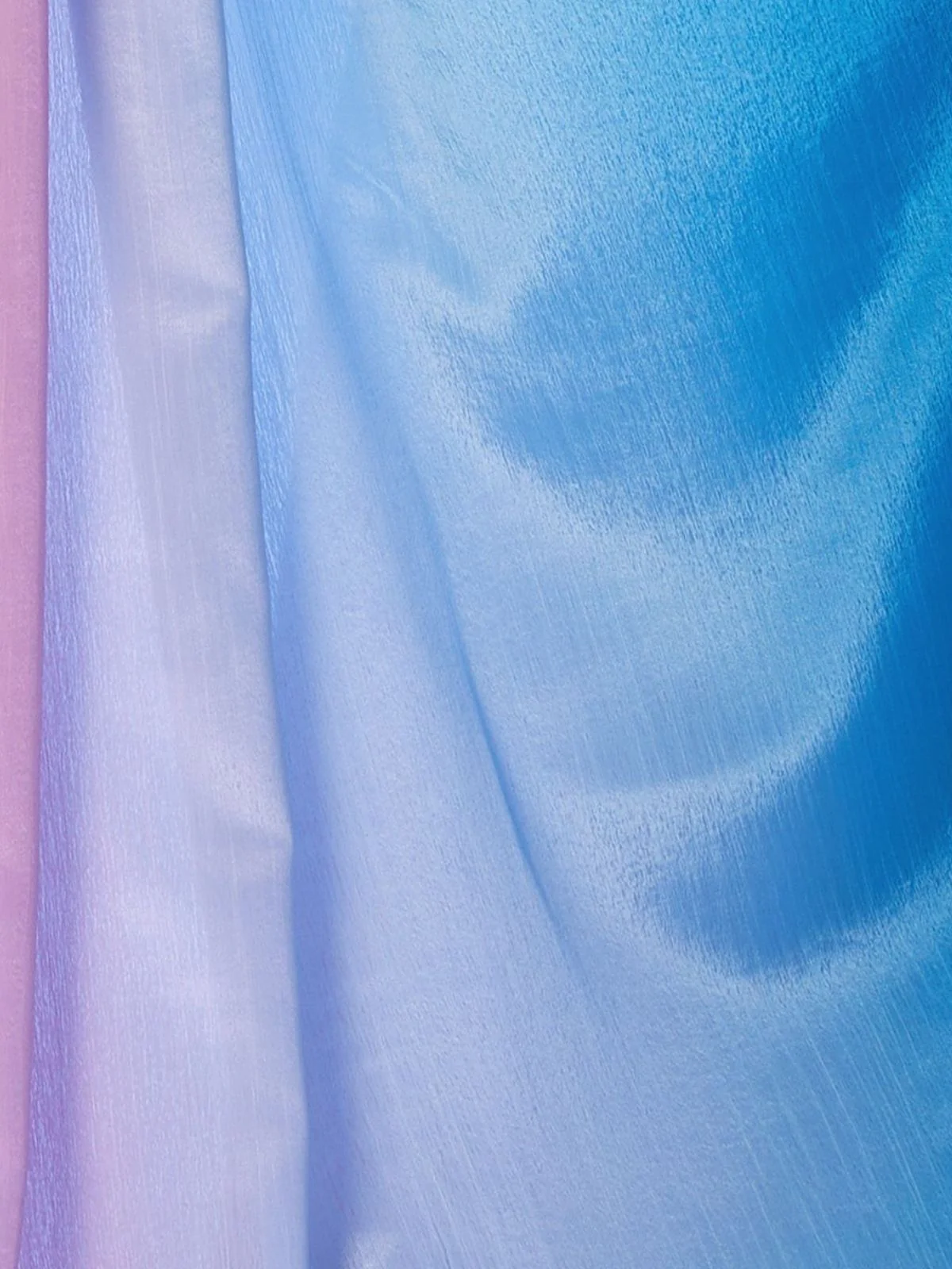 Odette Blue And Pink Chinon Lace Work Saree With Unstitched Blouse For Women - Image 6