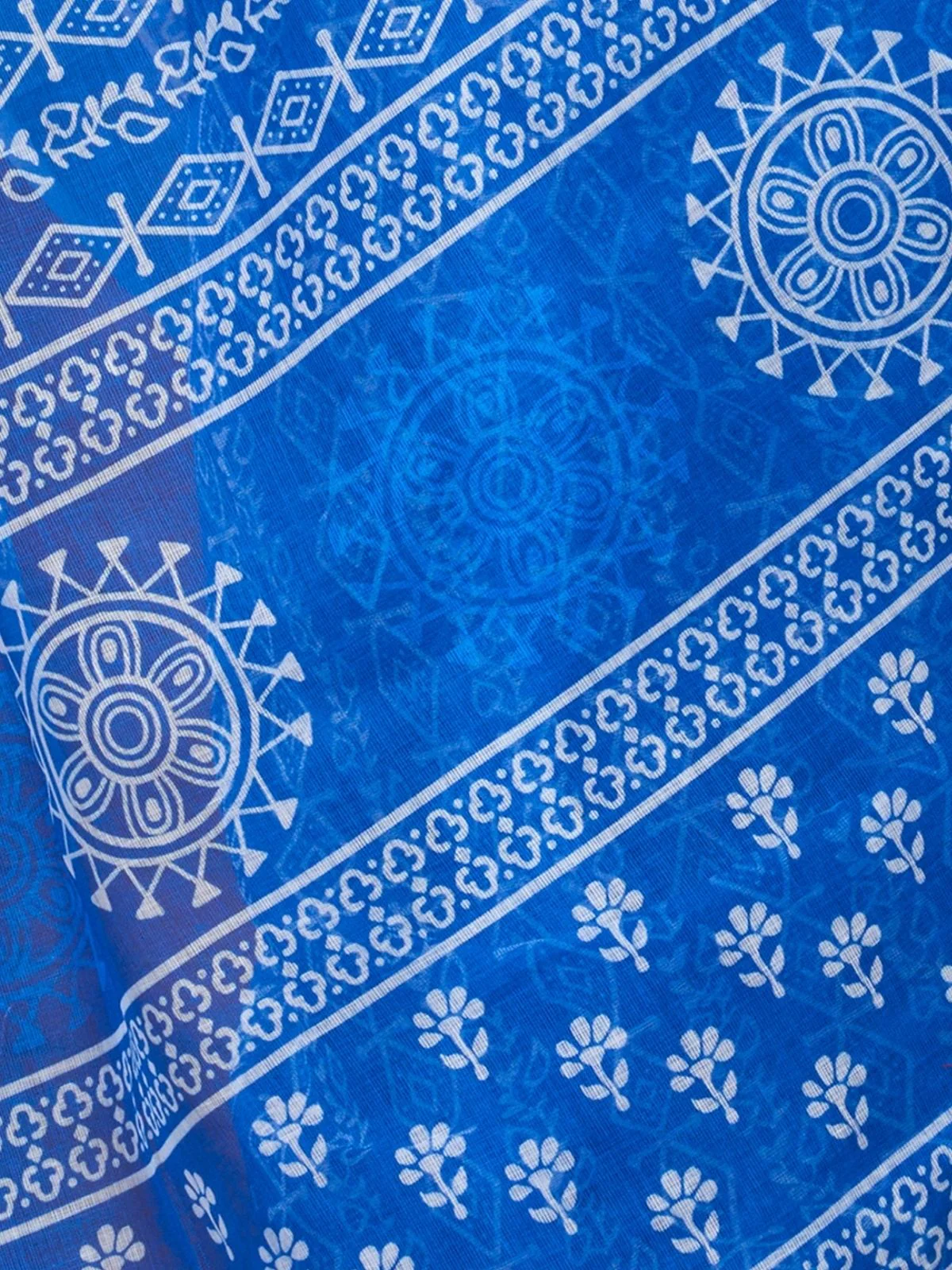 Odette Blue Cotton Linen Zari Work Saree For Women - Image 6