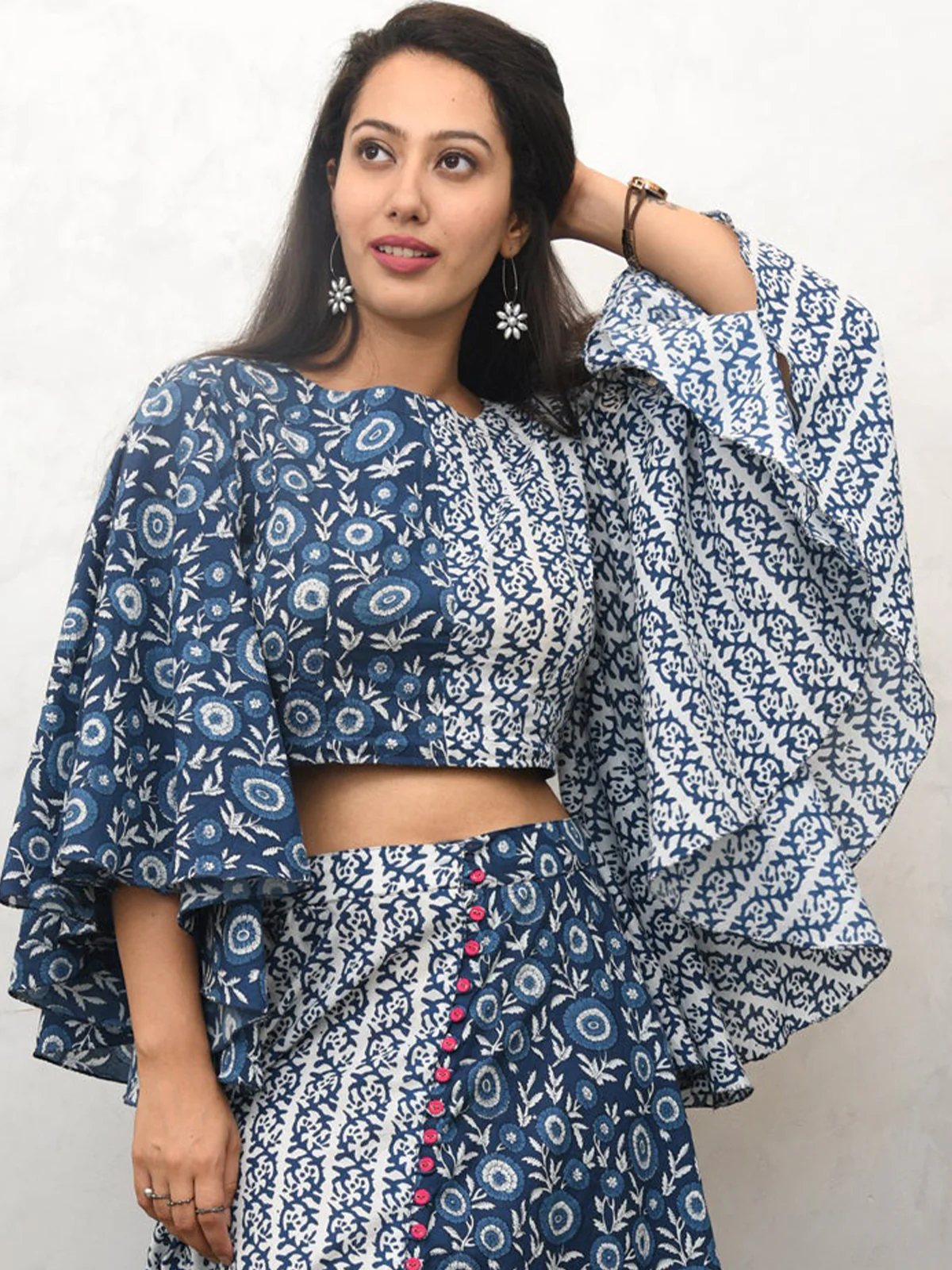 Odette Blue Cotton Printed Stitched Co Ord Set For Women - Image 5