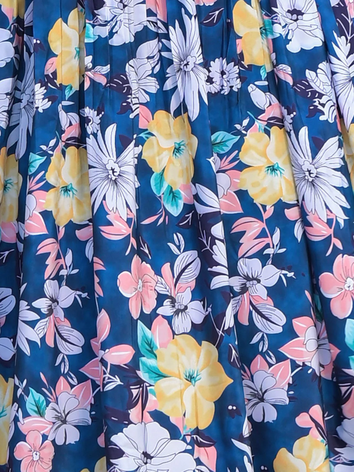 Odette Blue Cotton Printed Stitched Kurta Set For Women - Image 6