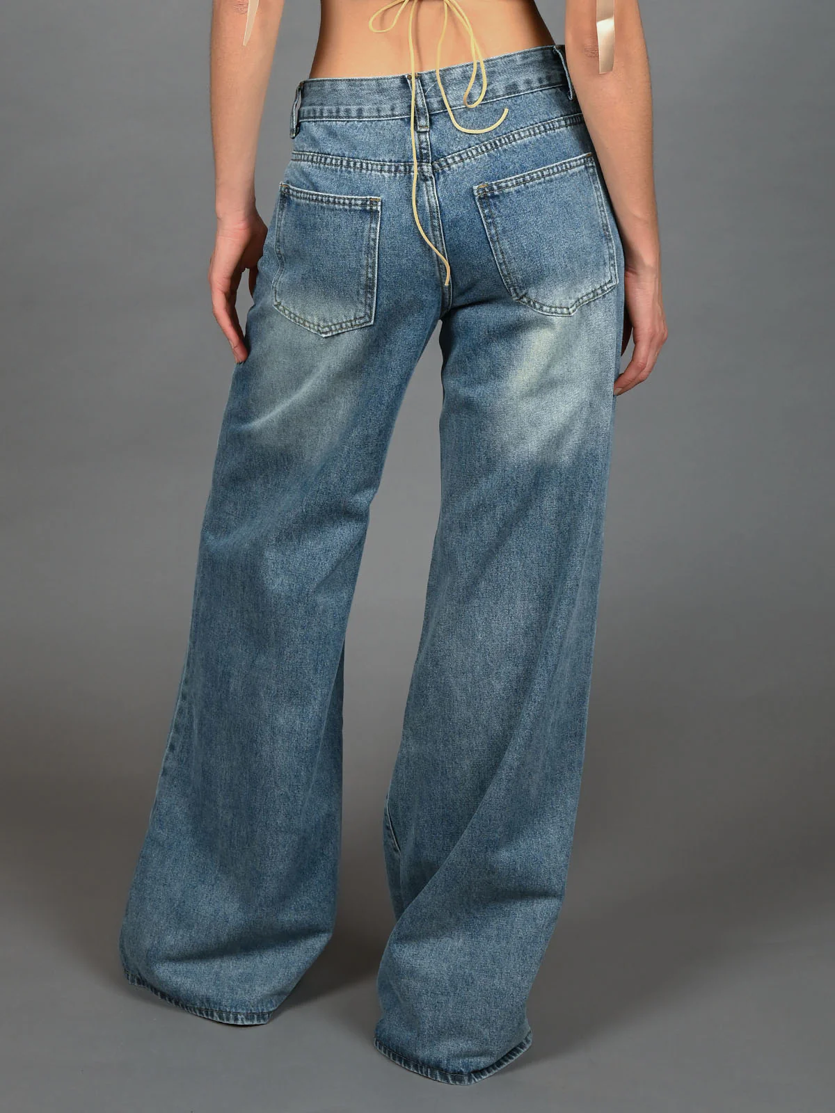 Odette Blue Denim Distressed Jeans For Women - Image 3
