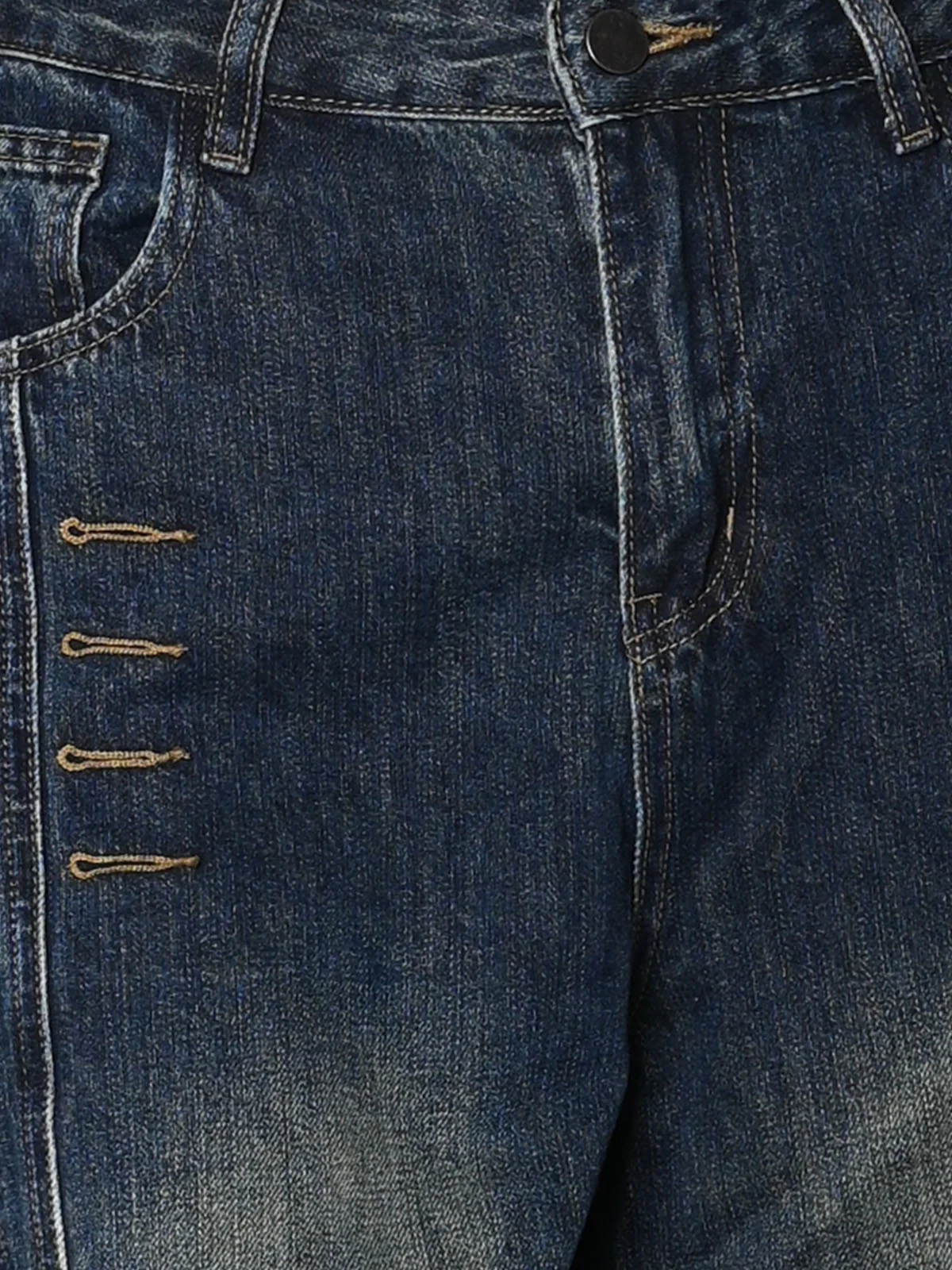 Odette Blue Denim Faded Jeans For Women - Image 5