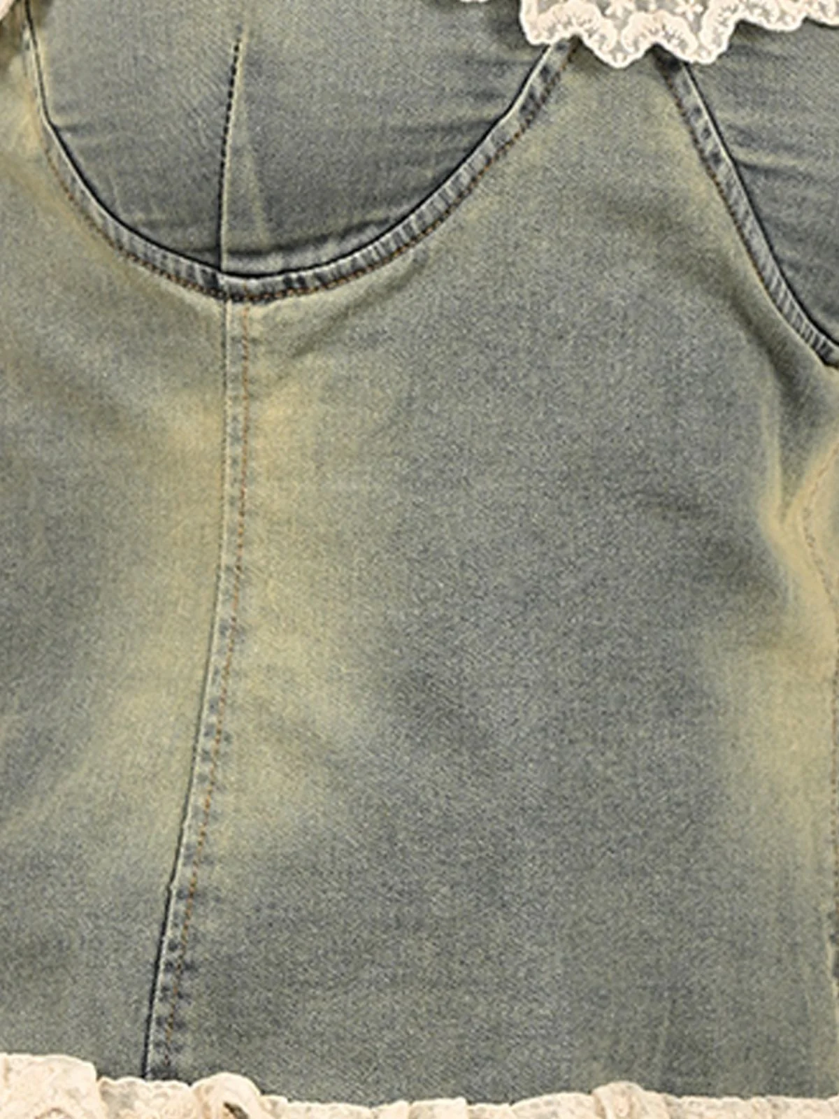 Odette Blue Denim Faded Top For Women - Image 6