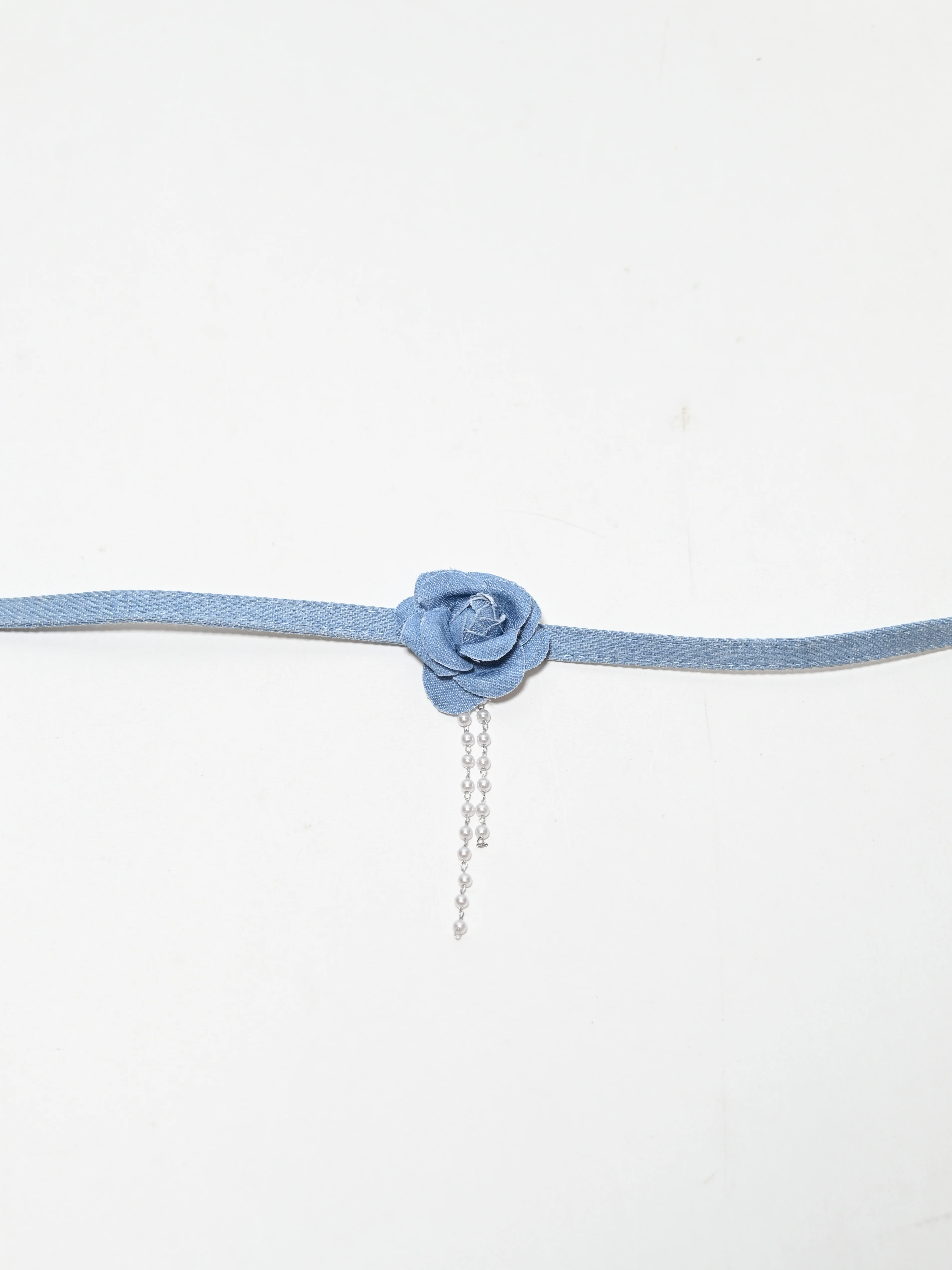 Odette Blue Denim Pearl Neckpiece For Women - Image 2