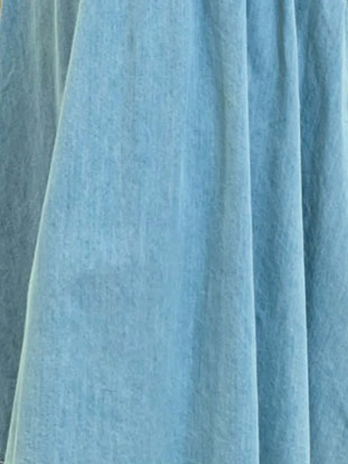 Odette Blue Denim Solid Dress For Women - Image 6