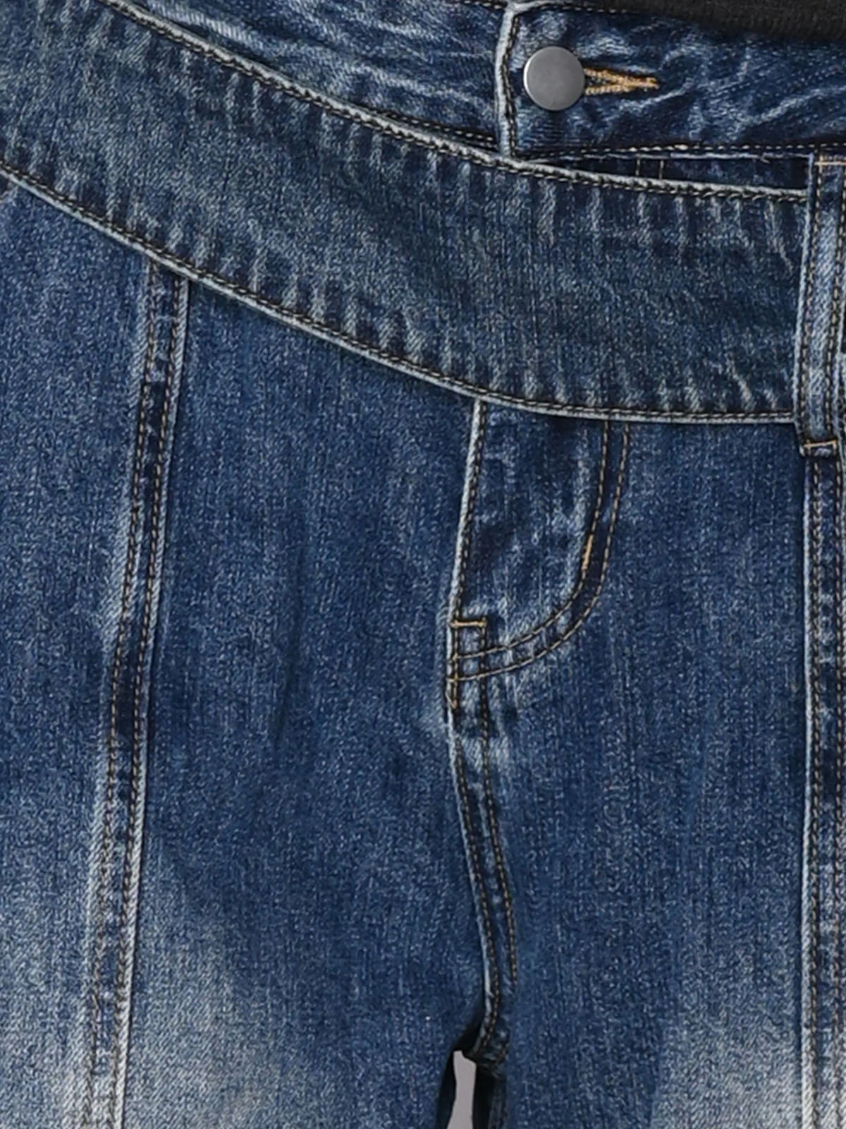 Odette Blue Denim Solid Jeans For Women - Image 4