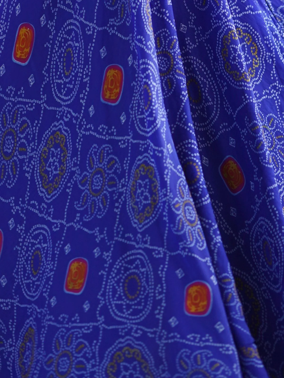 Odette Blue Georgette Bandhani Print Kurta Set For Women - Image 3