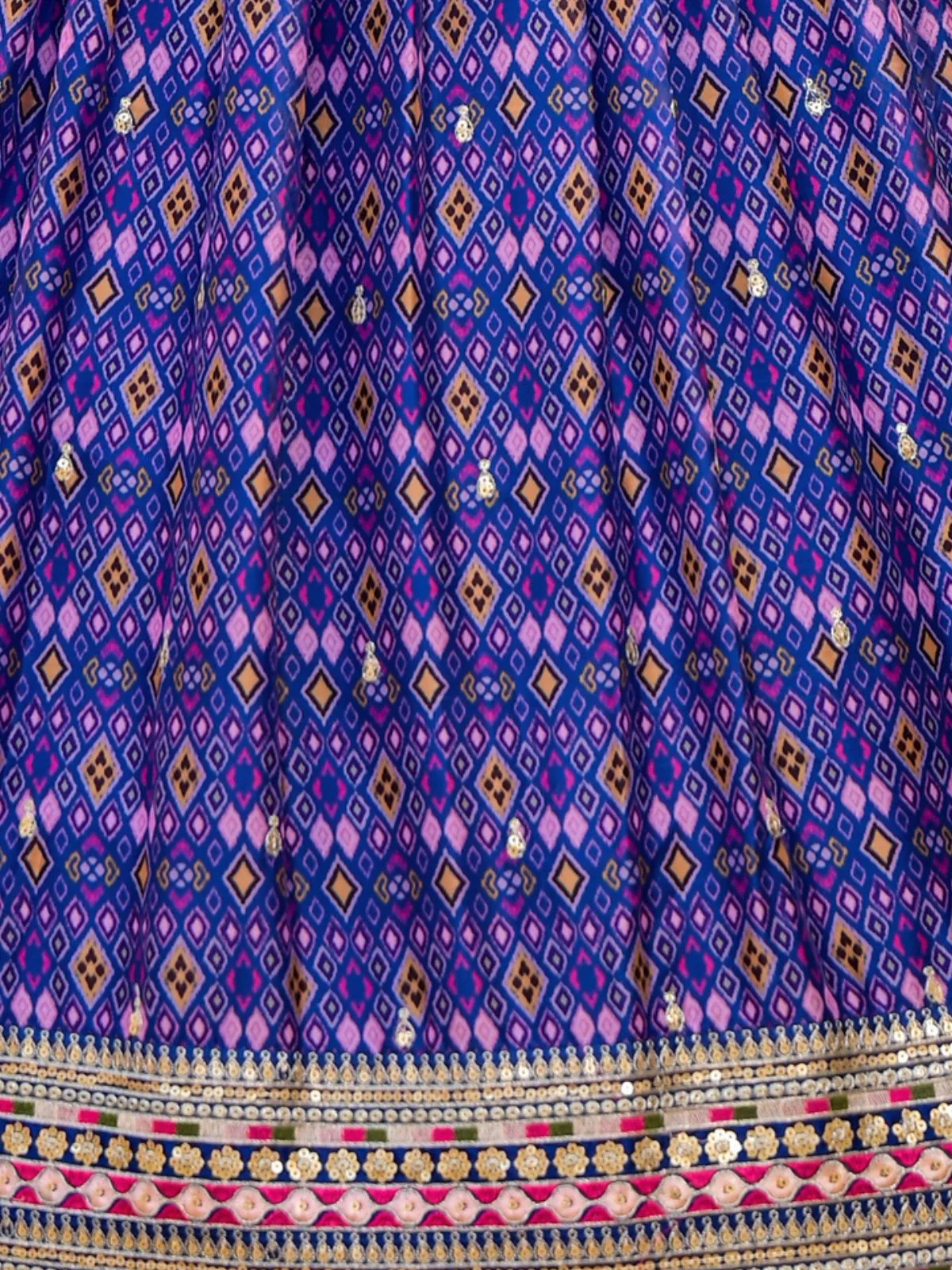 Odette Blue Georgette  Digital Printed With Sequins Work Stitched lehenga For Women - Image 6
