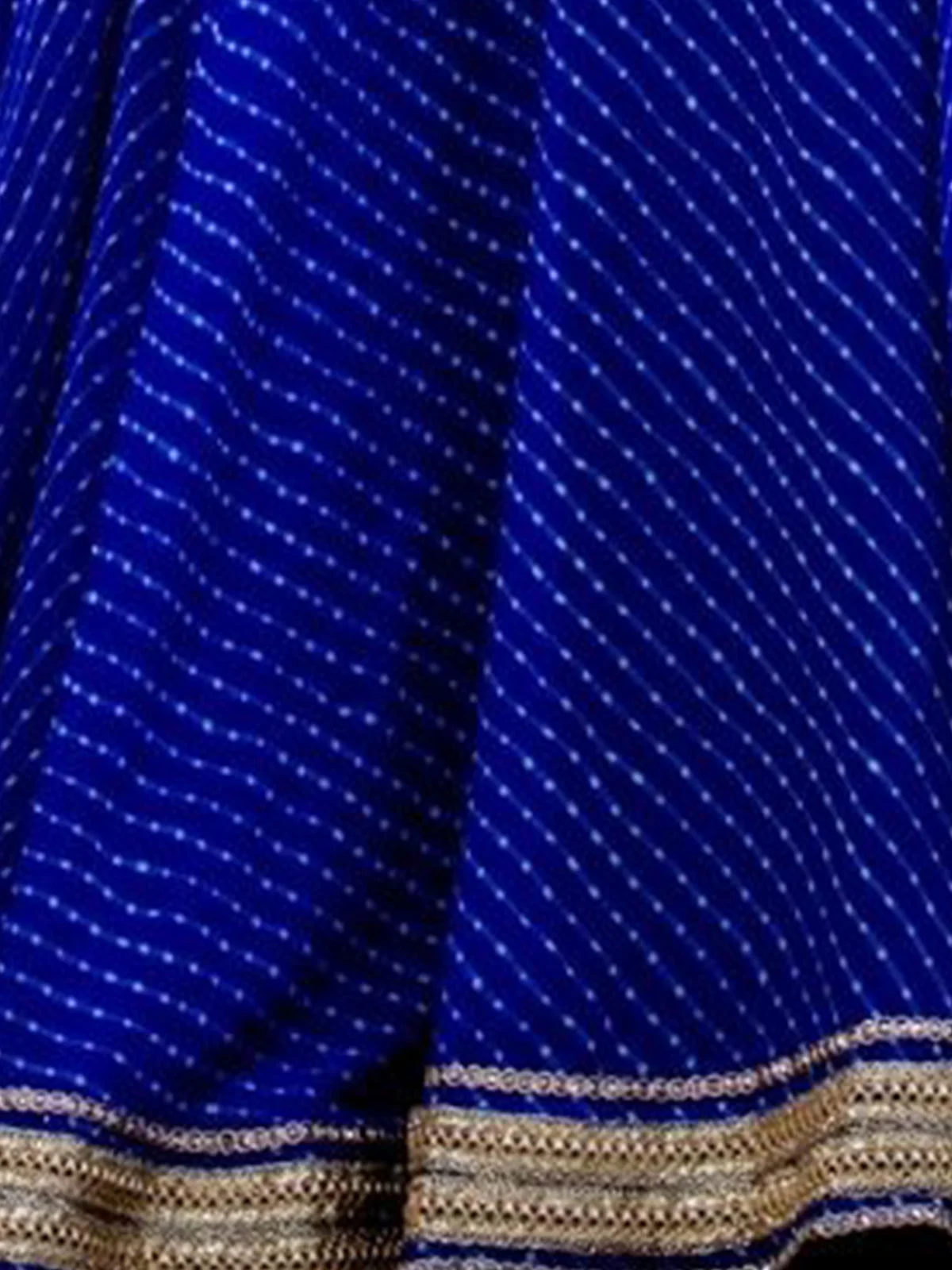 Odette Blue Georgette Printed Semi Stitched Lehenga With Unstitched Blouse For Women - Image 7