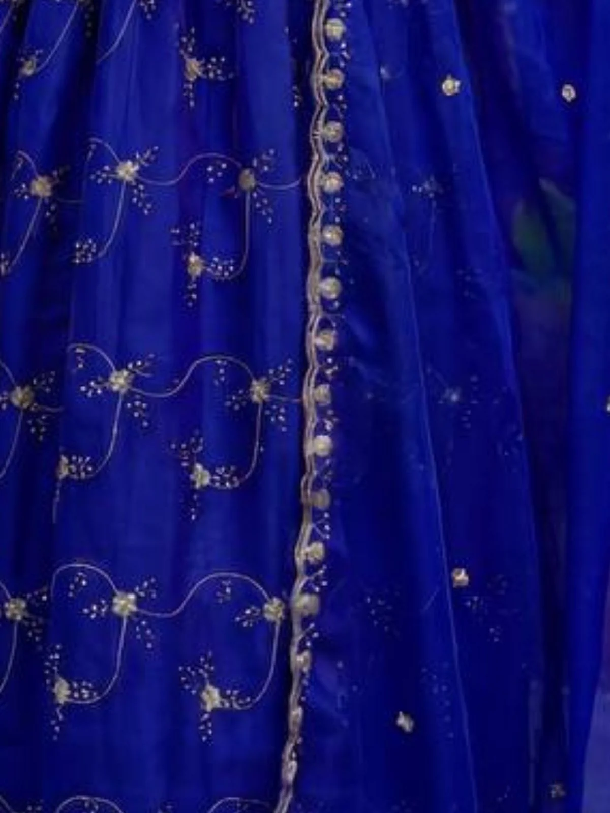 Odette Blue Georgette Solid Stitched Kurta Set For Women - Image 5