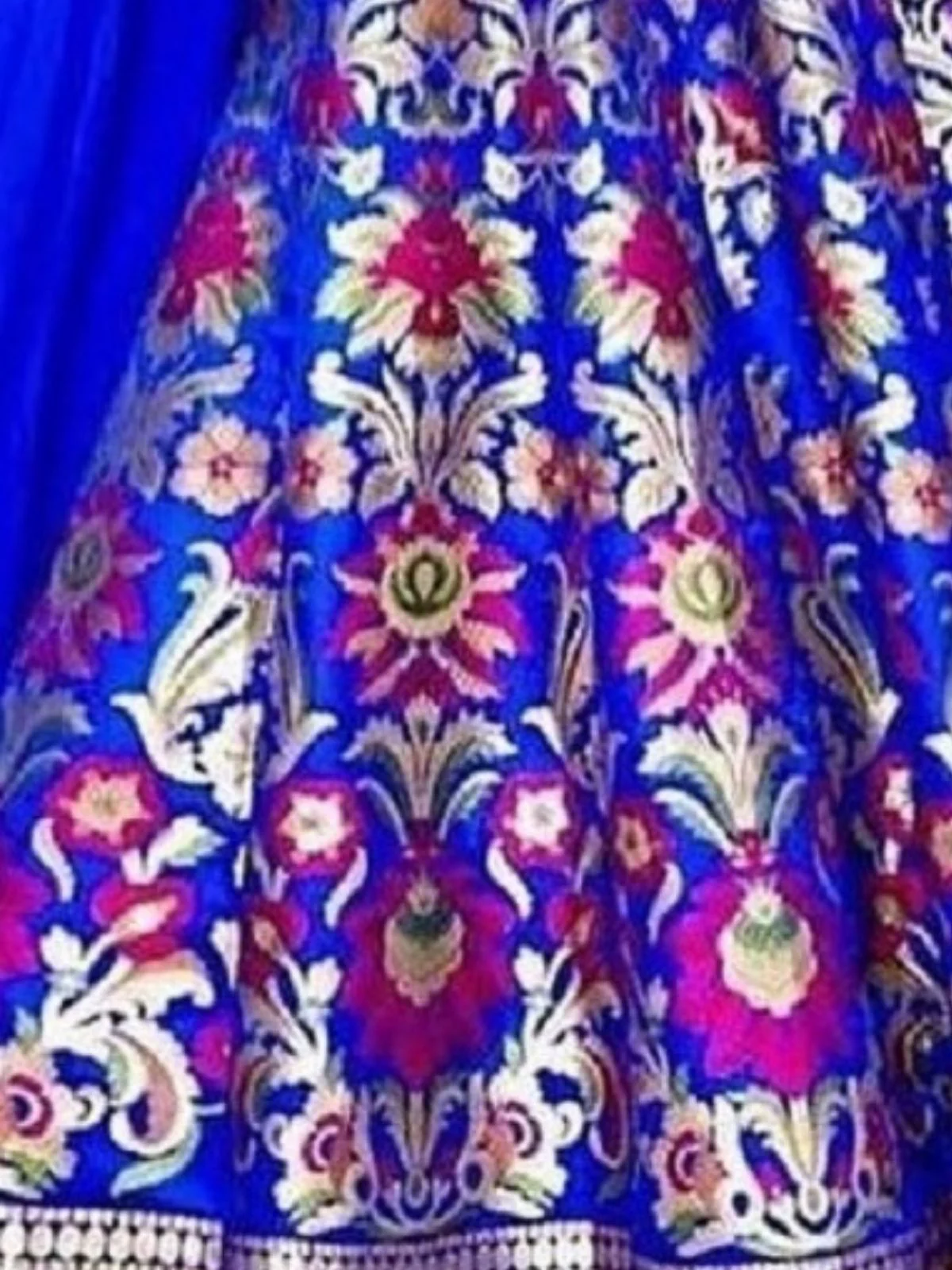 Odette Blue Jacquard Silk Woven Semi-Stitched Lehenga For Women - Image 4