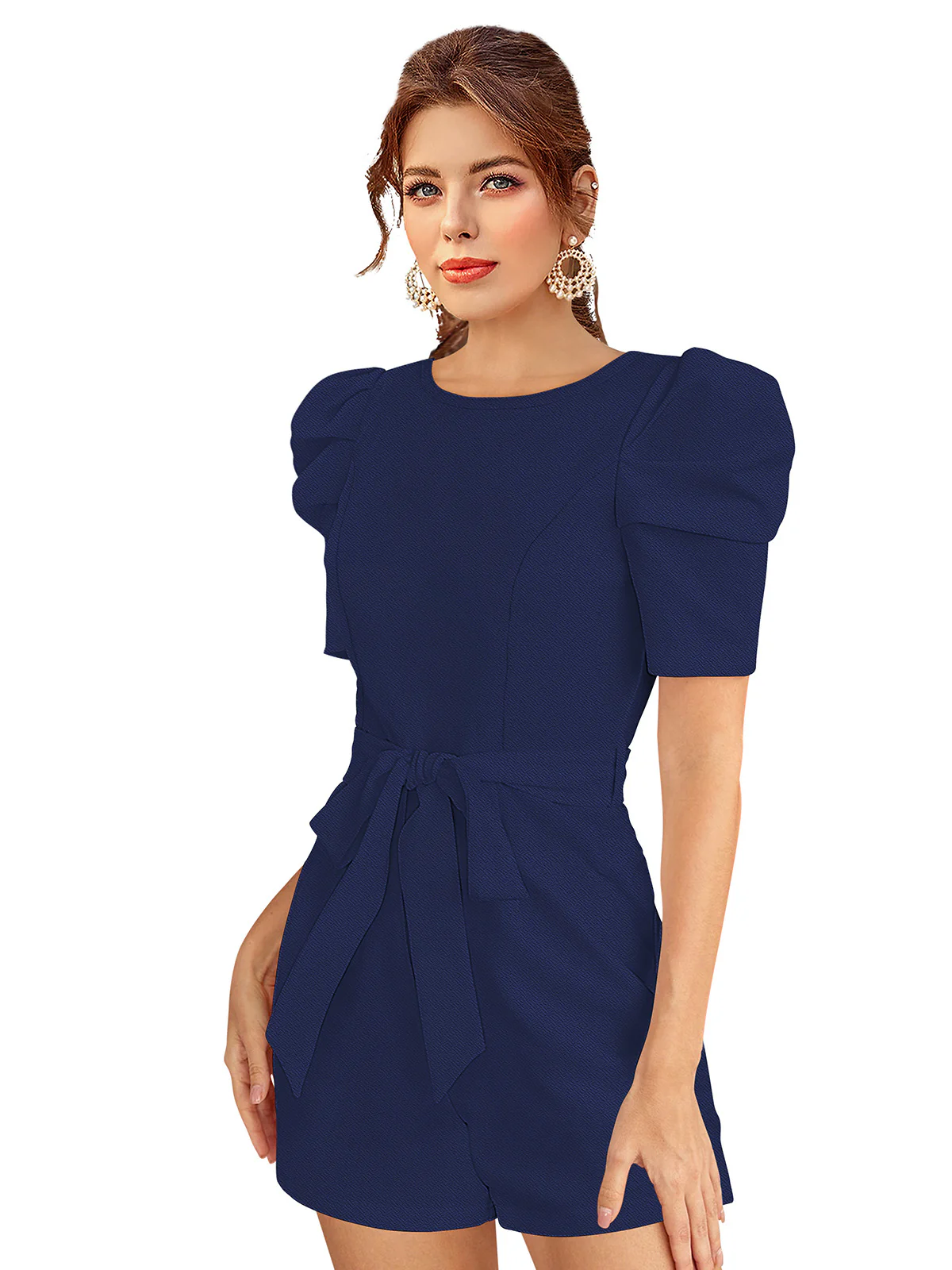 Odette Blue  Knit Fabric Jumpsuit For Women - Image 3