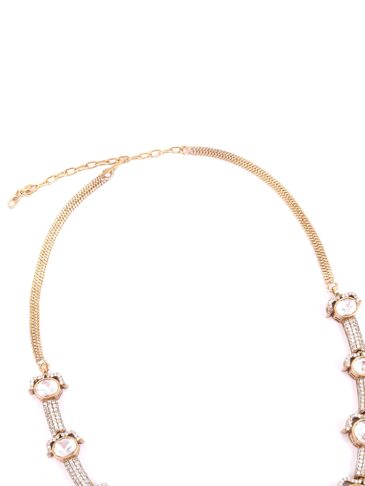 Odette Blue Mixed Metal Embellished Neck Piece Set For Women - Image 5