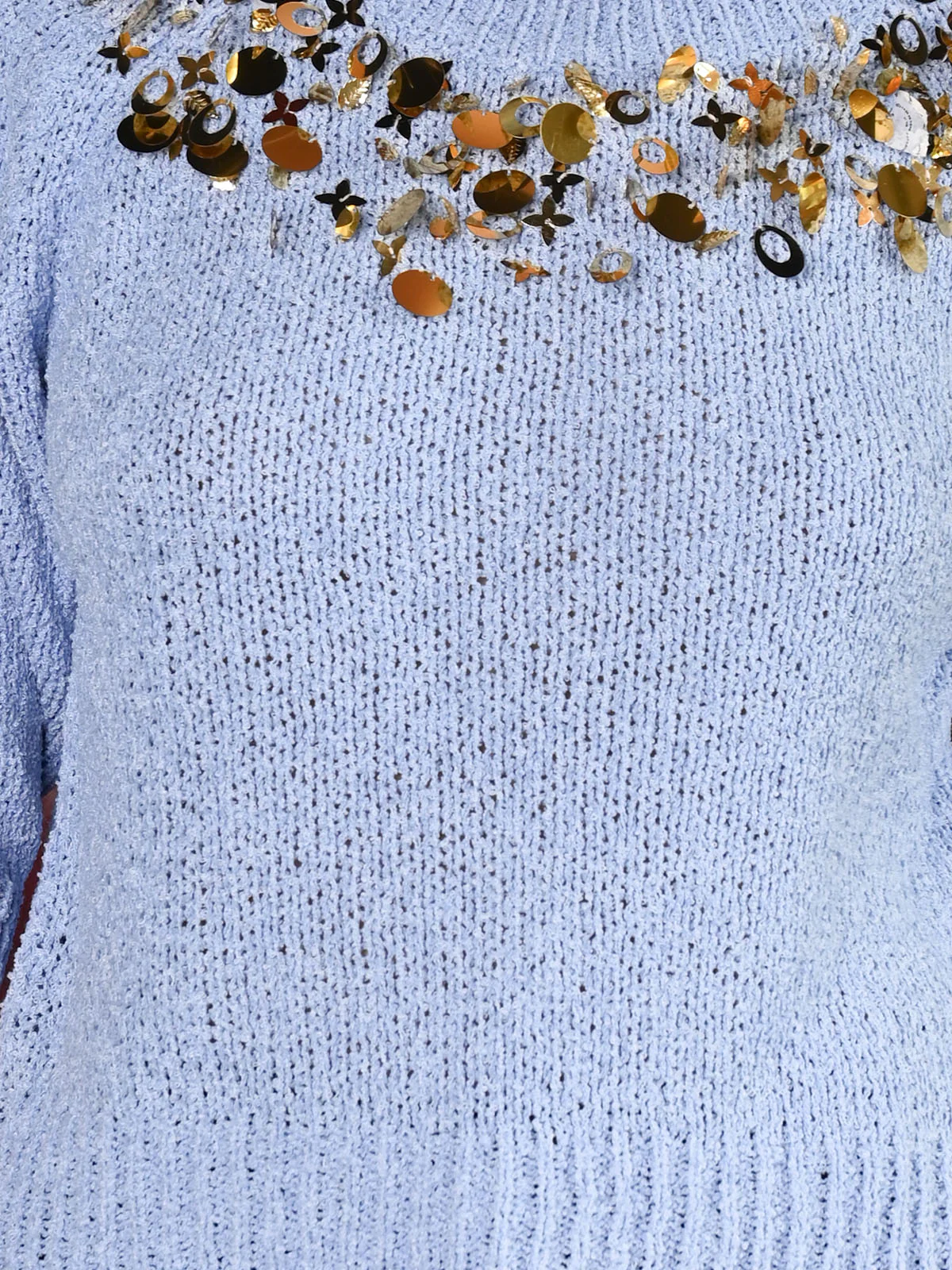 Odette Blue Polyester Embellished Top For Women - Image 5