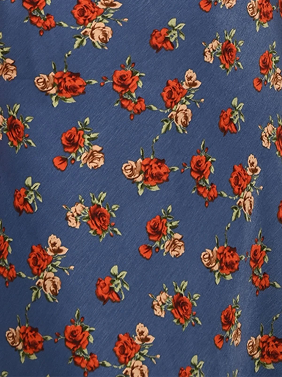 Odette Blue Polyster Lycra Printed Dress For Women - Image 6