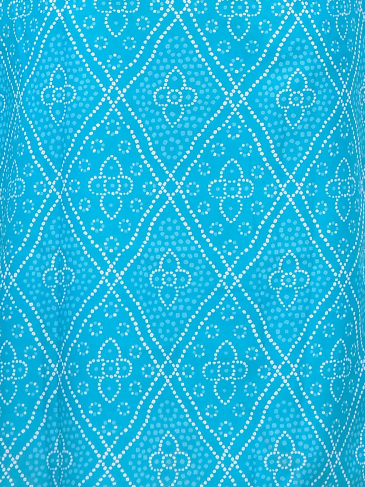 Odette Blue Printed Cotton Stitched Kurta Set For Women - Image 5