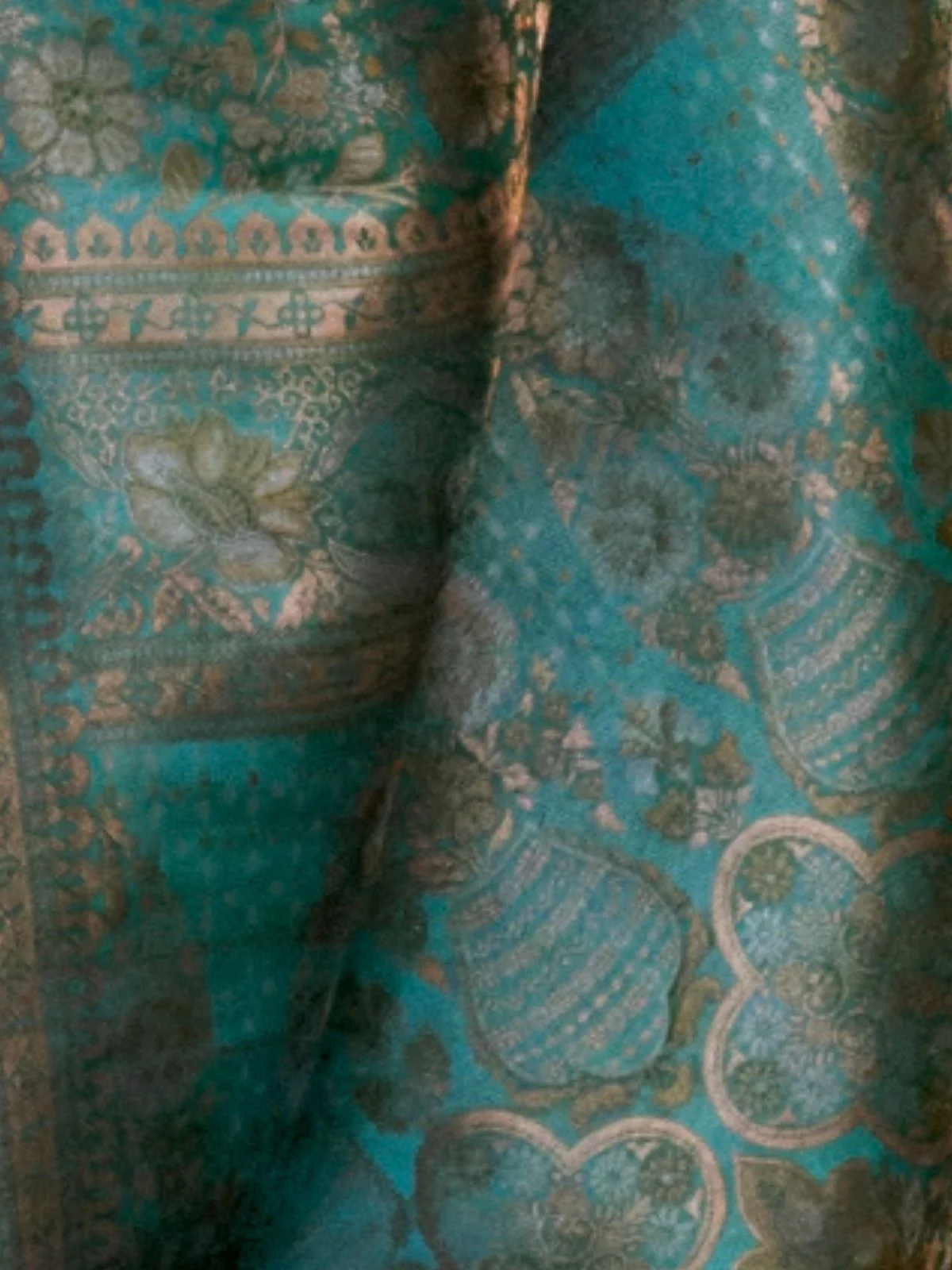 Odette Blue Silk Blend Woven Saree With Unstitched Blouse For Women - Image 3