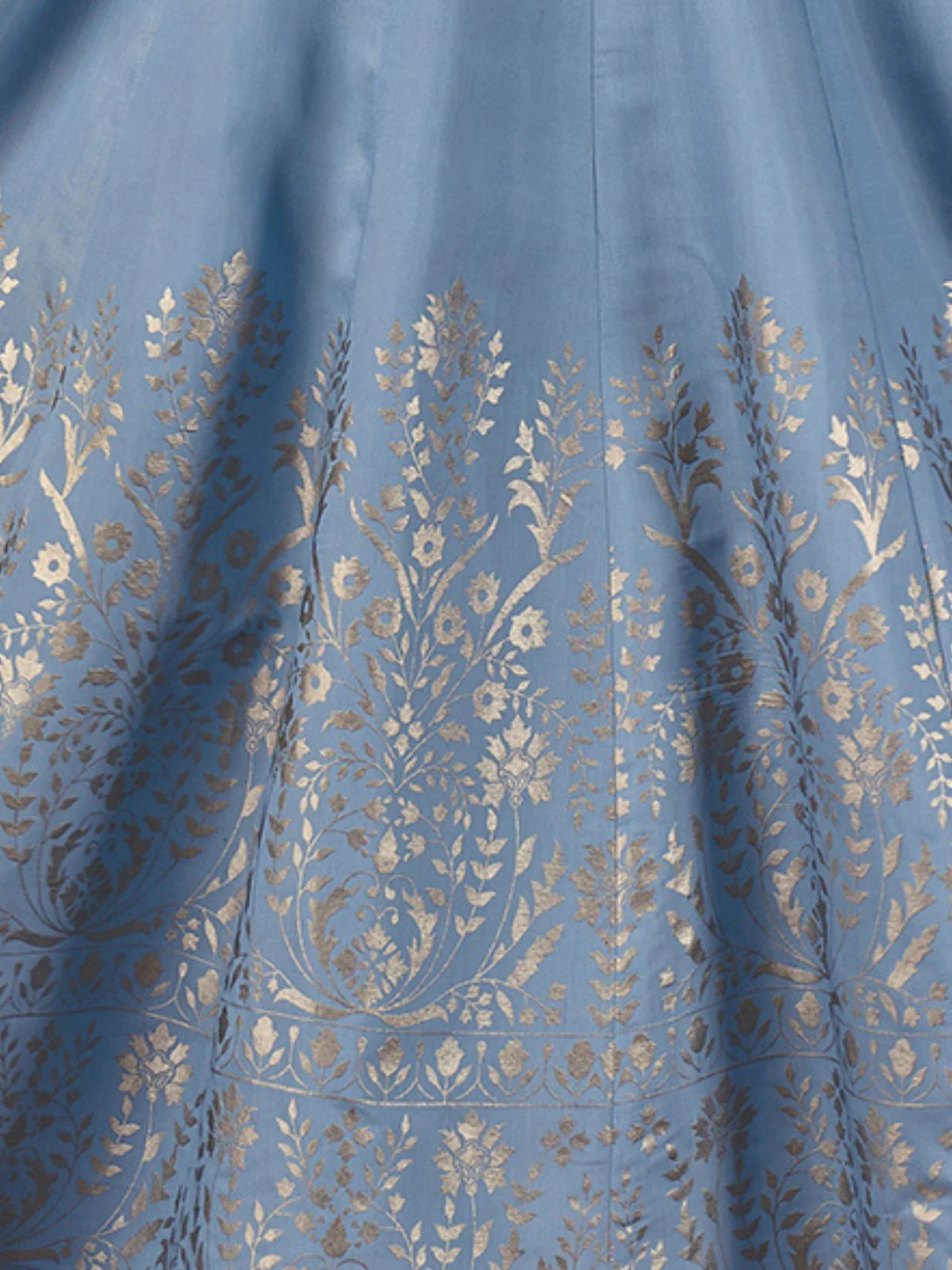 Odette Blue Silk Blend Woven Stitched Kurta Set For Women - Image 5
