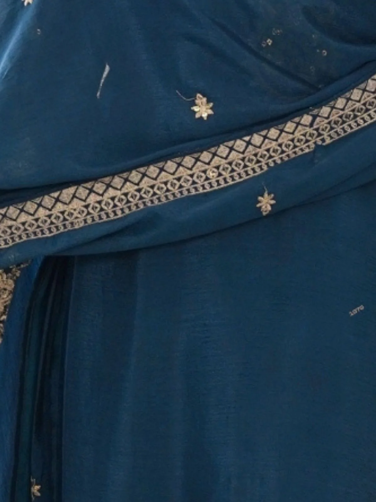 Odette Blue Silk Embroidered Kurta Set For Women - Image 5