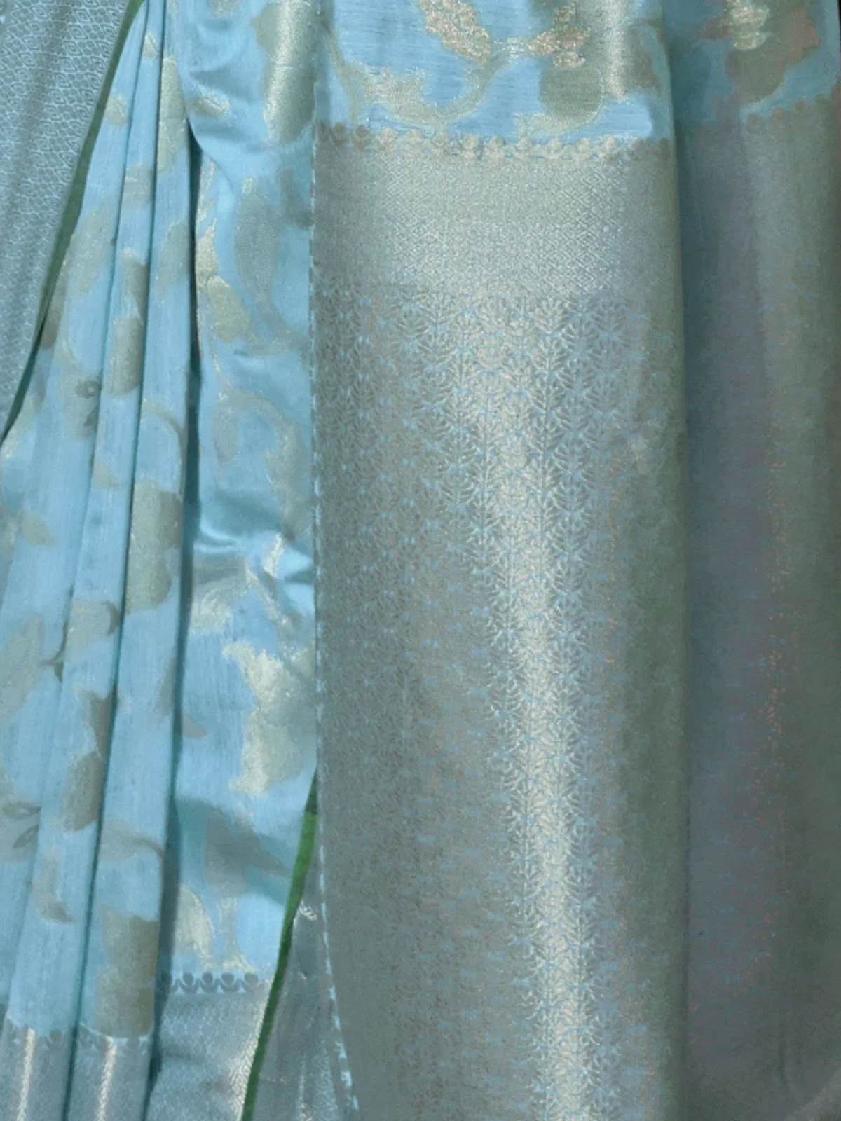 Odette Blue Woven Design Silk Blend Saree With Unstitched Blouse For Women - Image 3