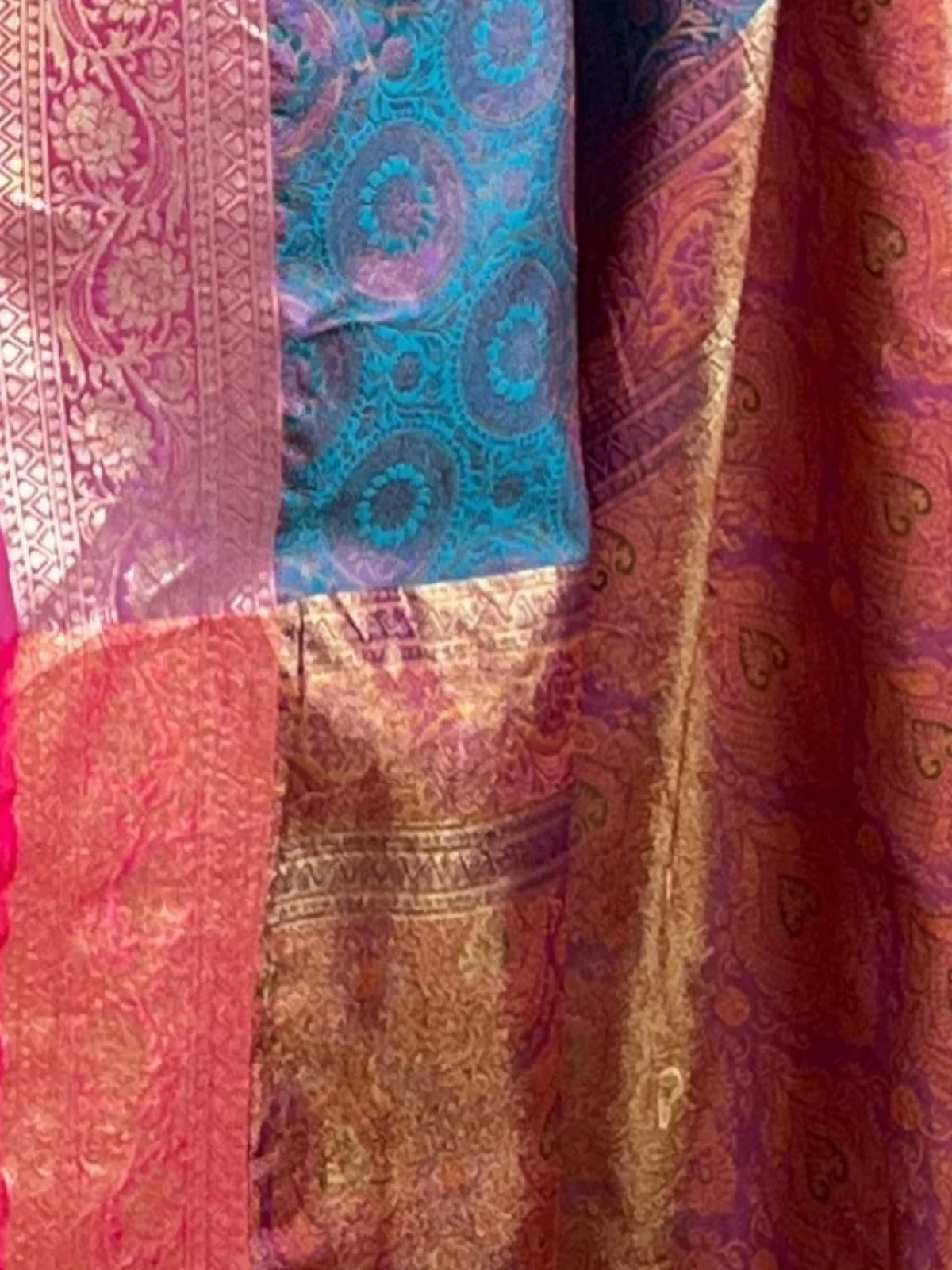 Odette Blue Woven Design Silk Blend Saree With Unstitched Blouse For Women - Image 4