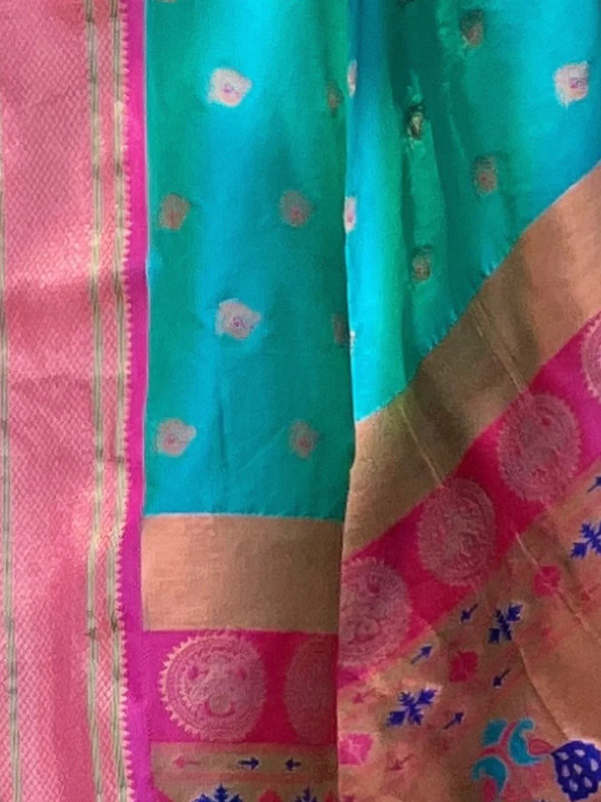 Odette Blue Woven Design Silk Blend Saree With Unstitched Blouse For Women - Image 4