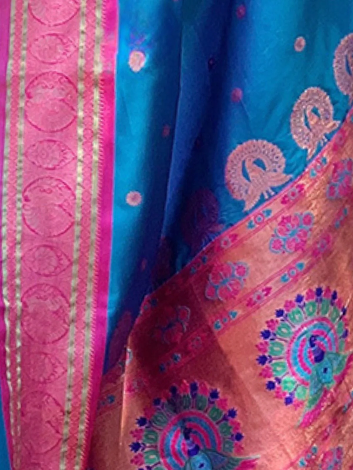 Odette Blue Woven Design Silk Blend Saree With Unstitched Blouse For Women - Image 4