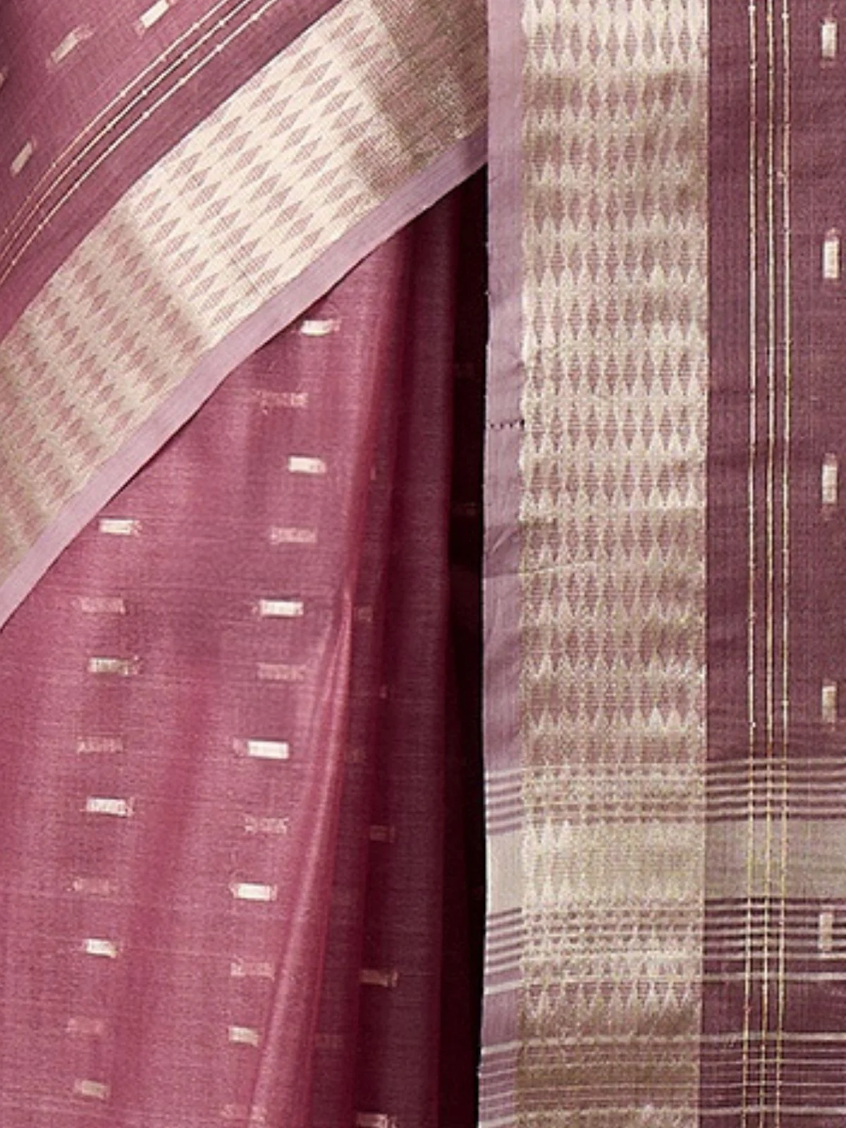 Odette Blush Pink Organza Woven Saree With Unstitched Blouse For Women - Image 6