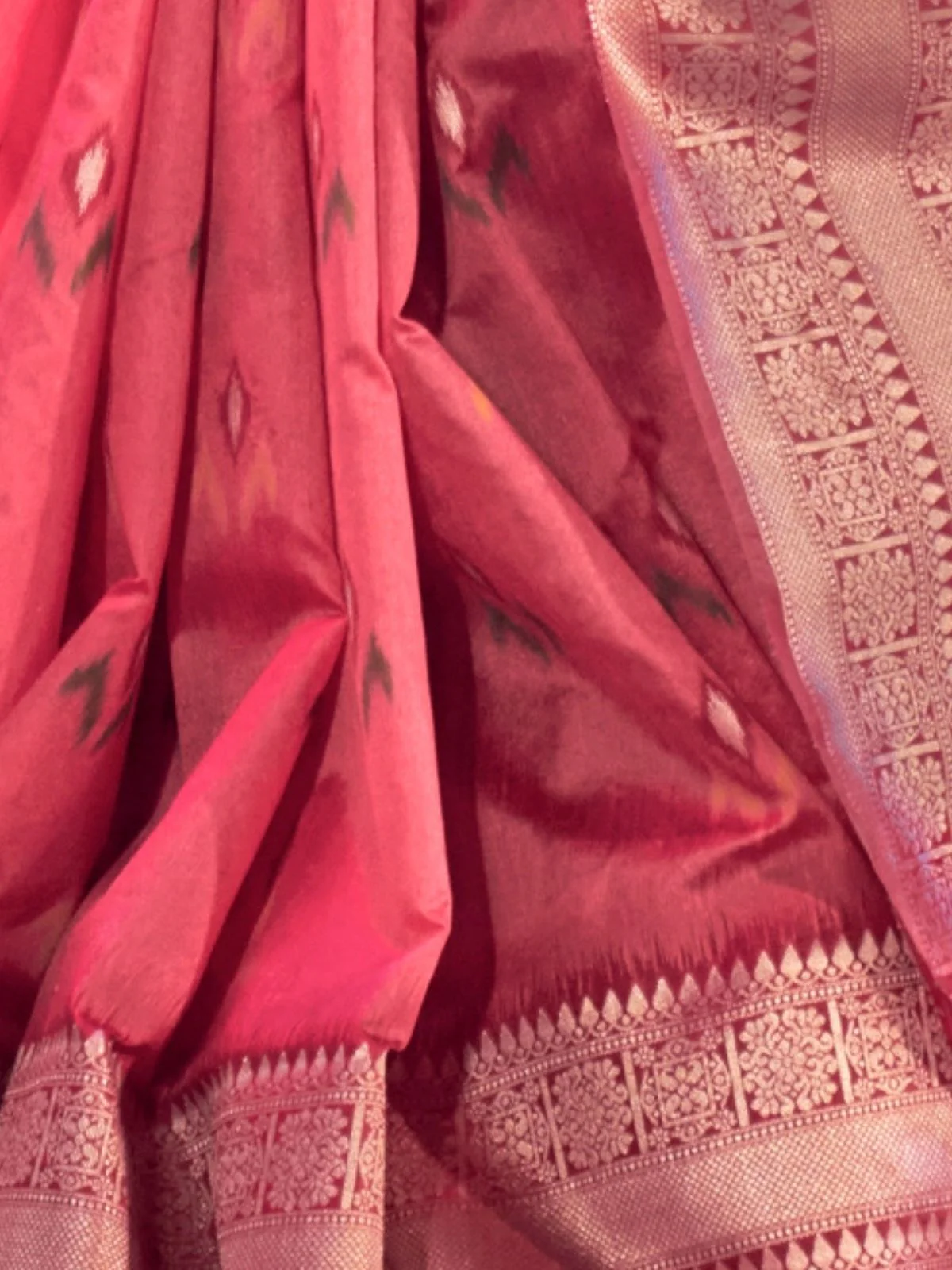 Odette Blush Pink Silk Blend Woven Saree With Unstitched Blouse For Women - Image 3
