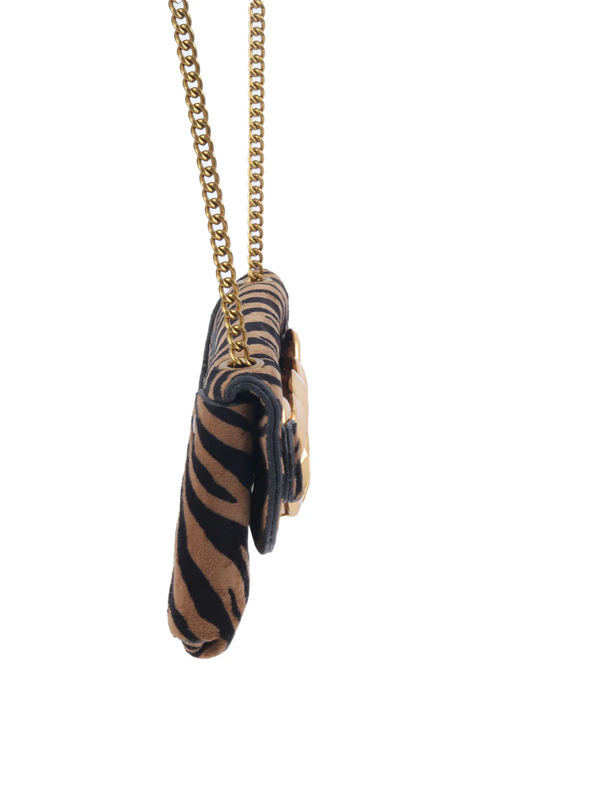 Odette Brown And Black Suede Printed Sling Bag For Women - Image 4