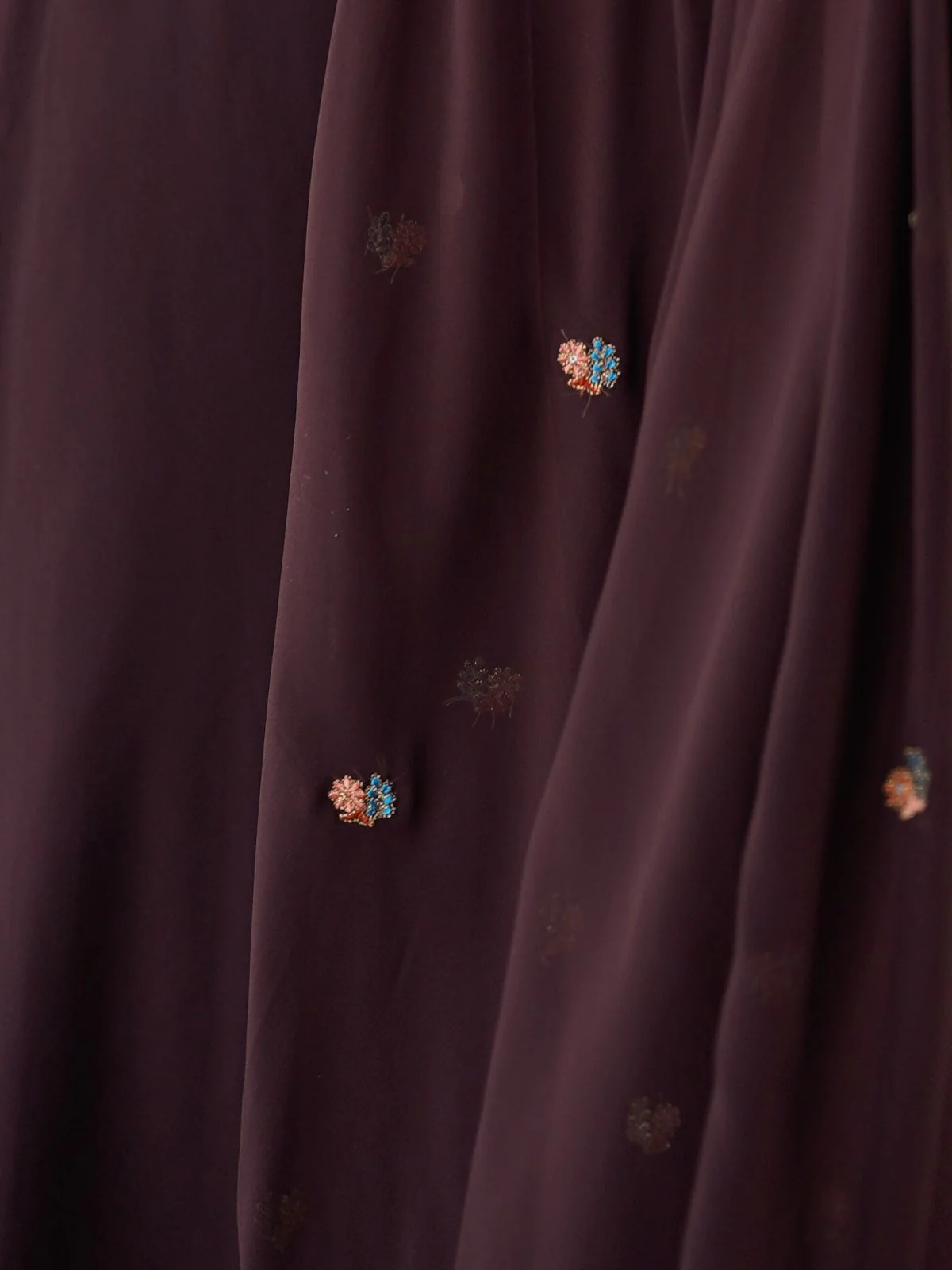 Odette Brown Georgette Embroidered Stitched Kurta Set For Women - Image 5