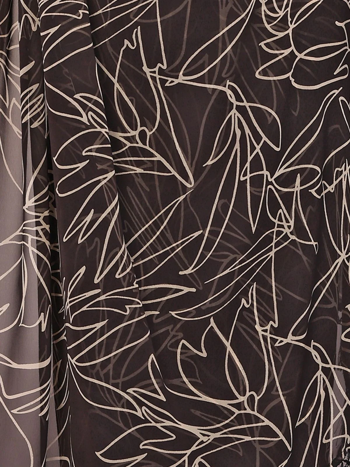 Odette Brown Georgette Printed Saree With Unstitched Blouse For Women - Image 5