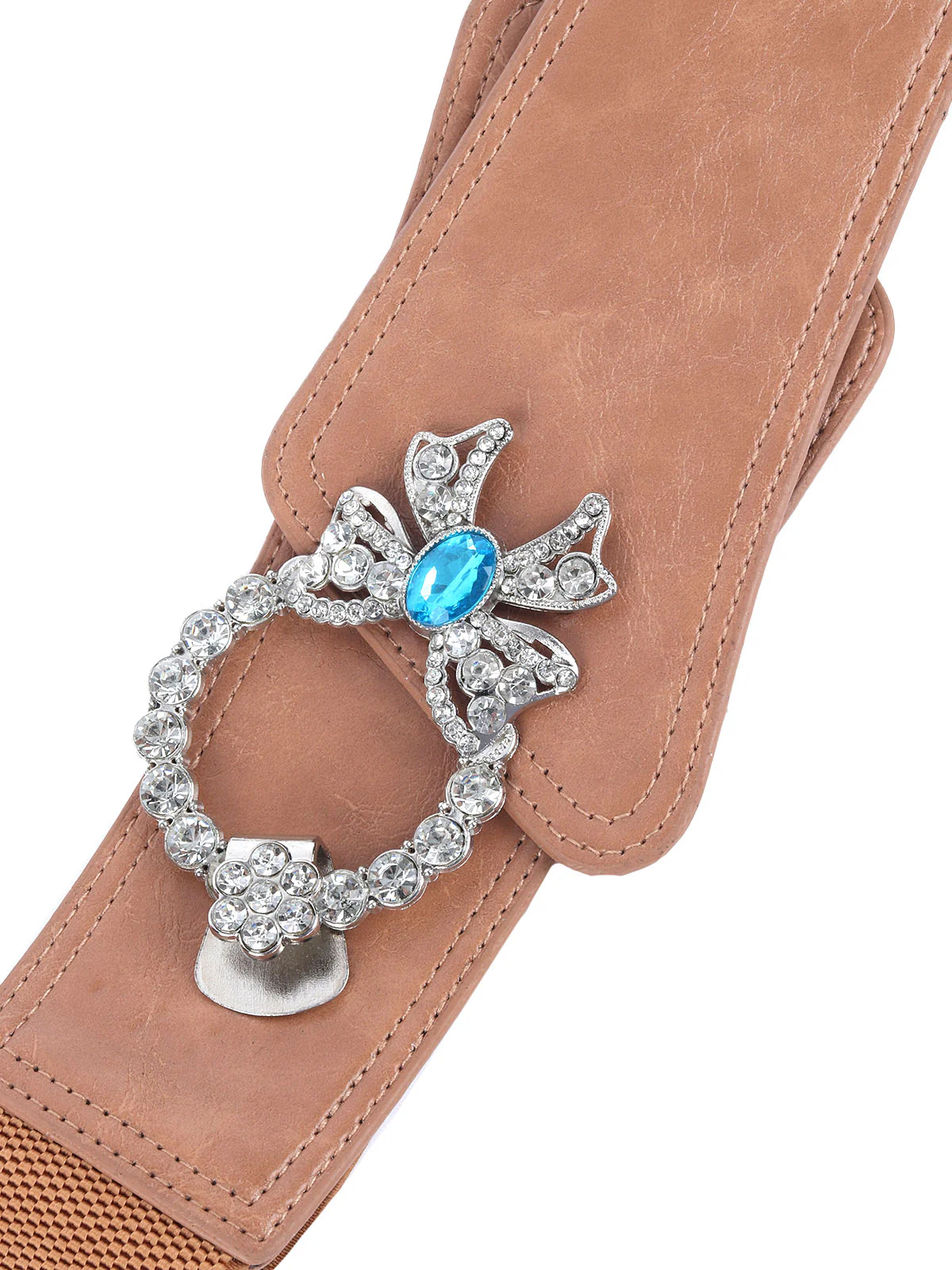Odette Brown Leather Embellished Waist Belt for Women - Image 5