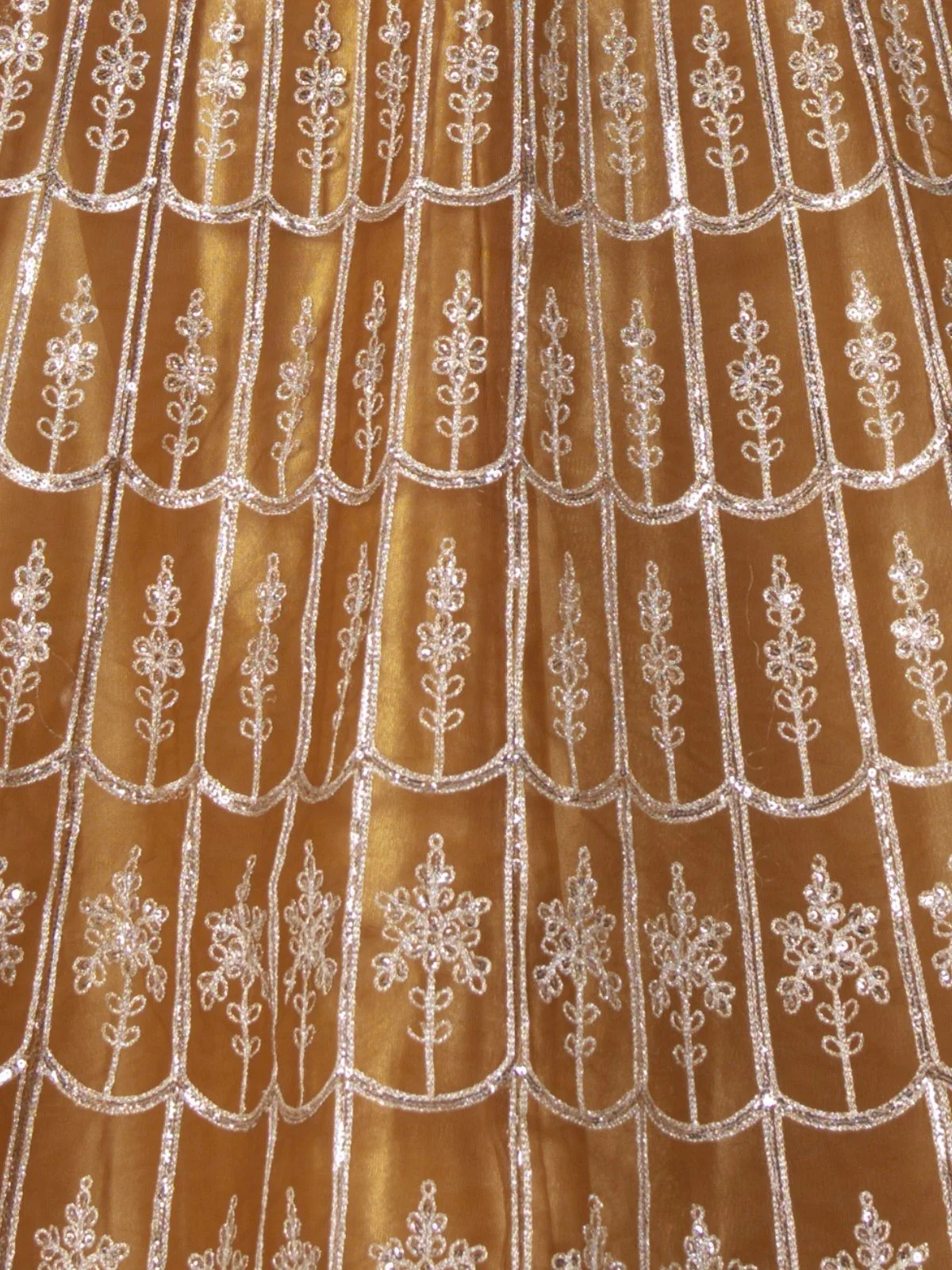 Odette Brown Net Embellished Semi Stitched Lehenga For Women - Image 5